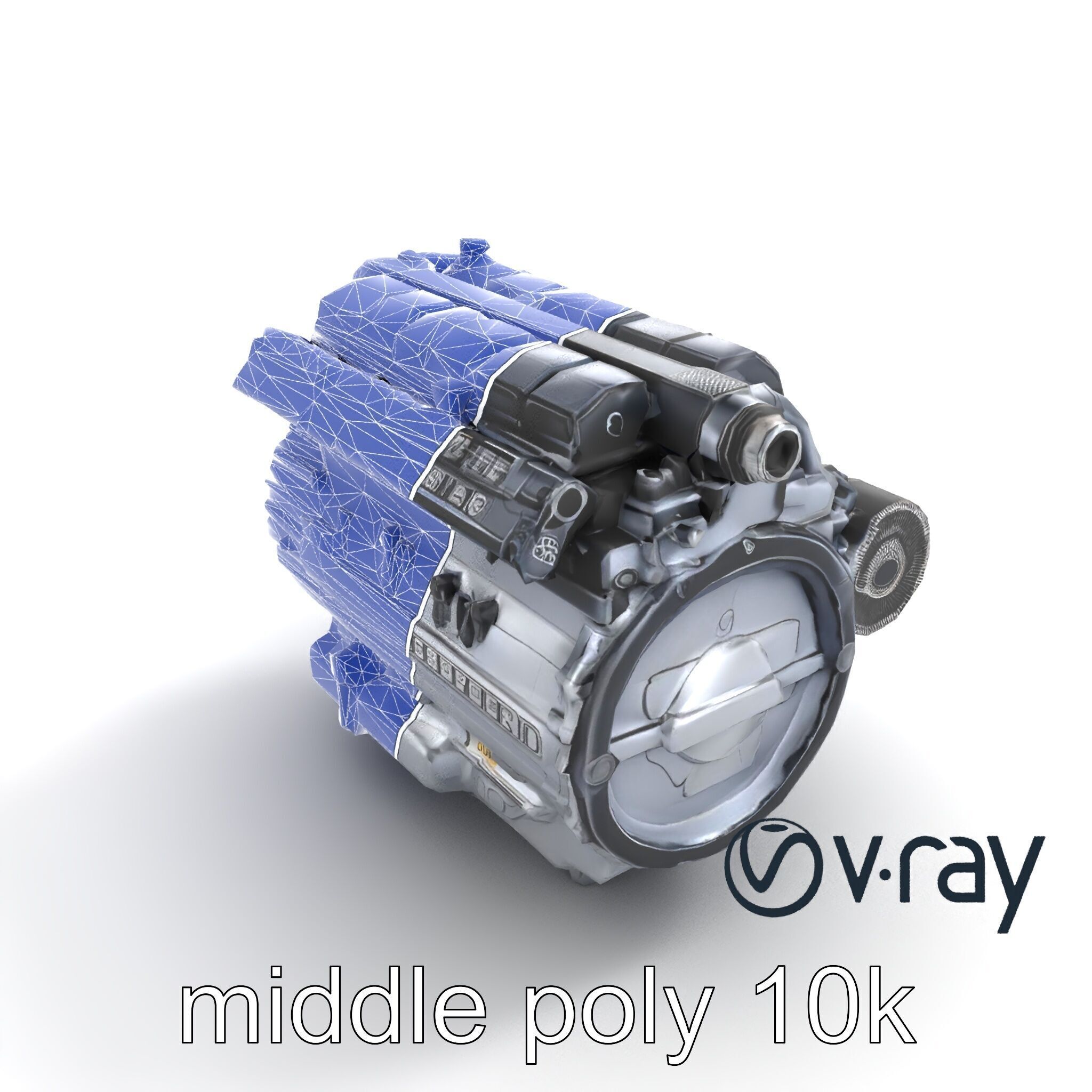 High-Precision Diesel V6 Engine Model Pack Low-poly 3D model_25