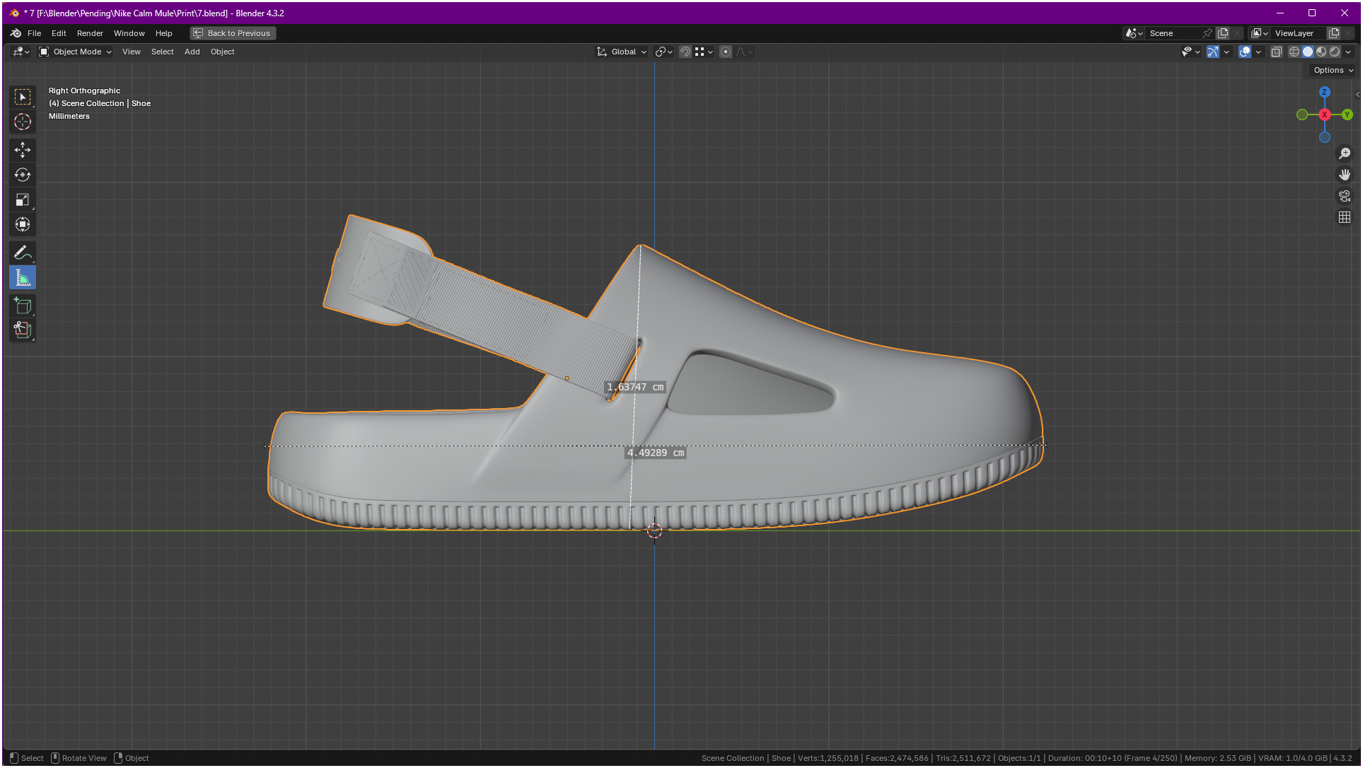 Printable Nike Calm Mule Shoe 3D print model_7
