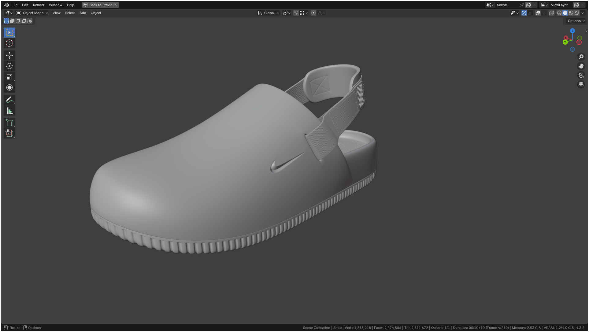 Printable Nike Calm Mule Shoe 3D print model_13