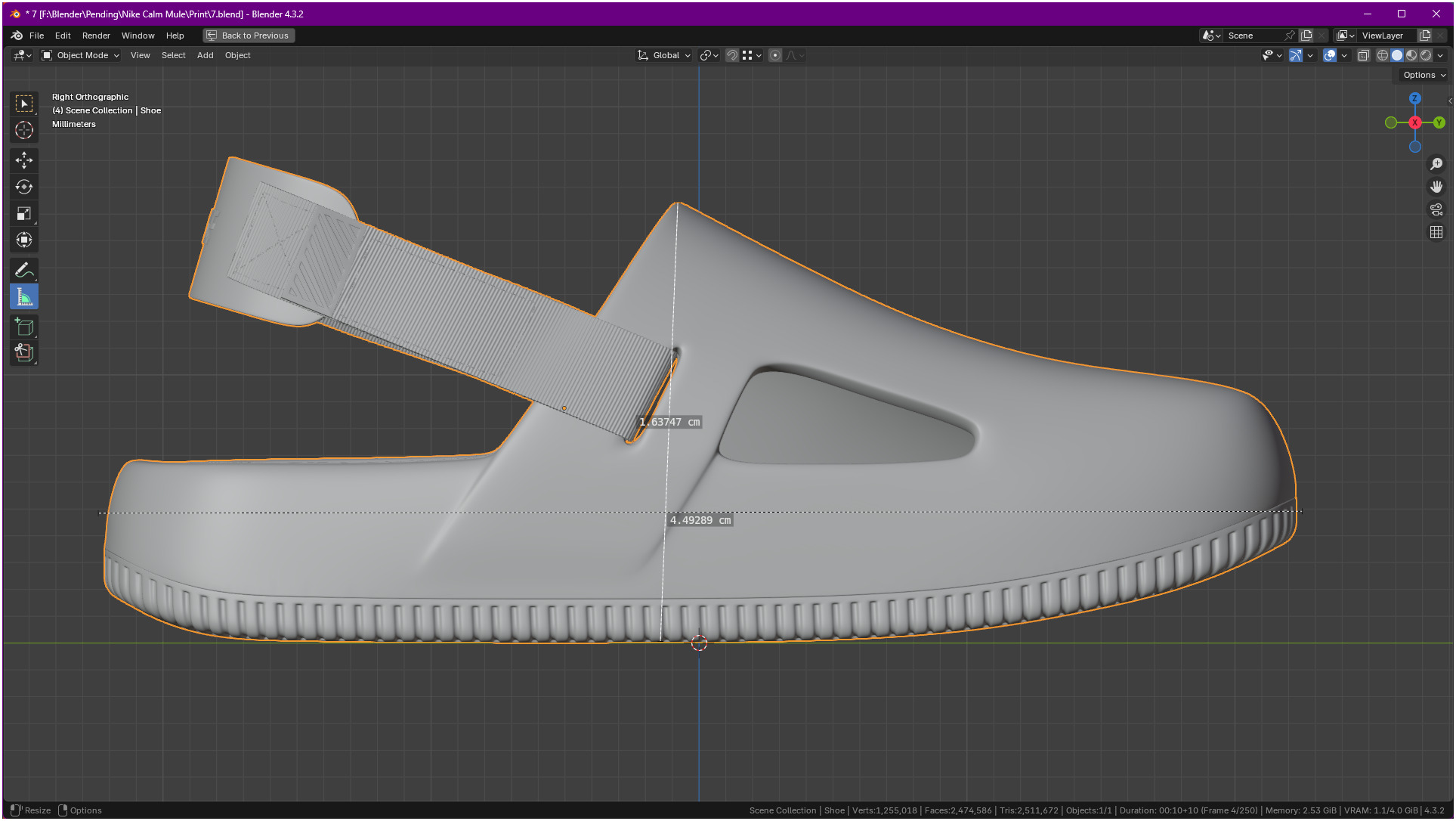 Printable Nike Calm Mule Shoe 3D print model_8