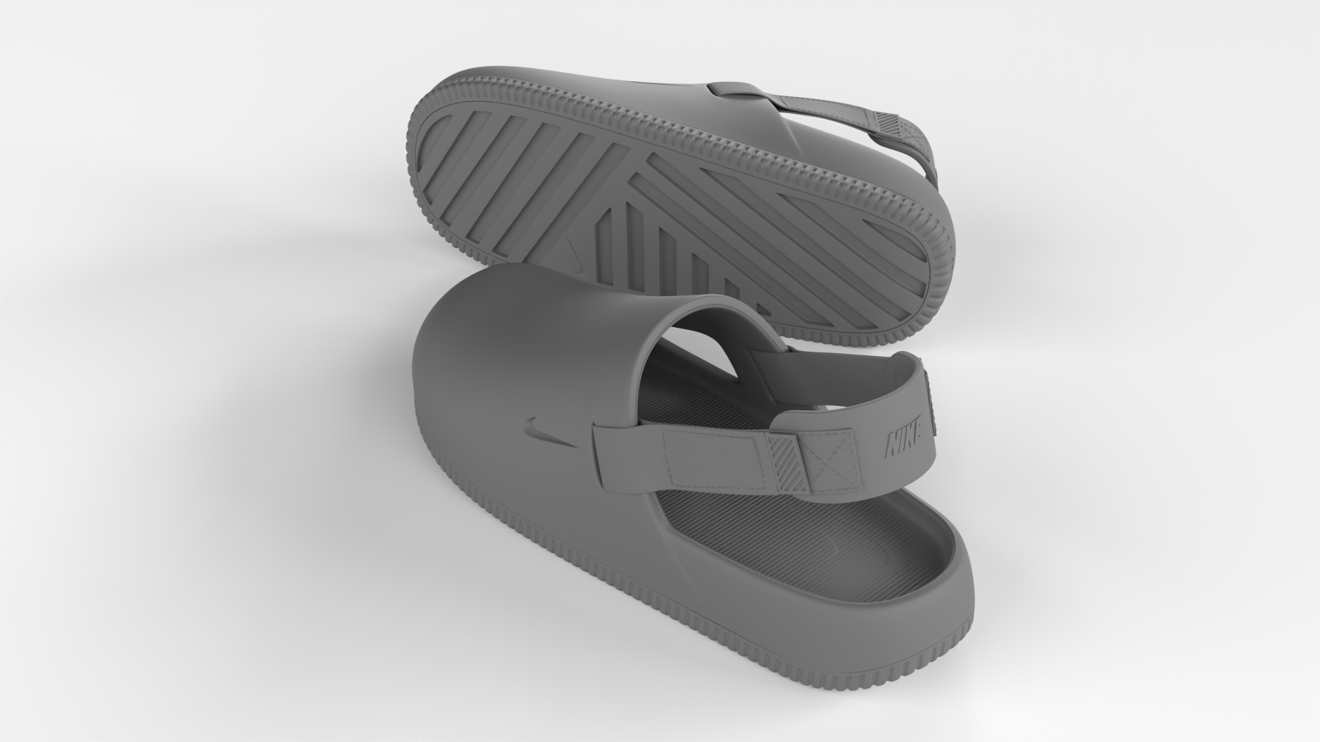 Printable Nike Calm Mule Shoe 3D print model_3