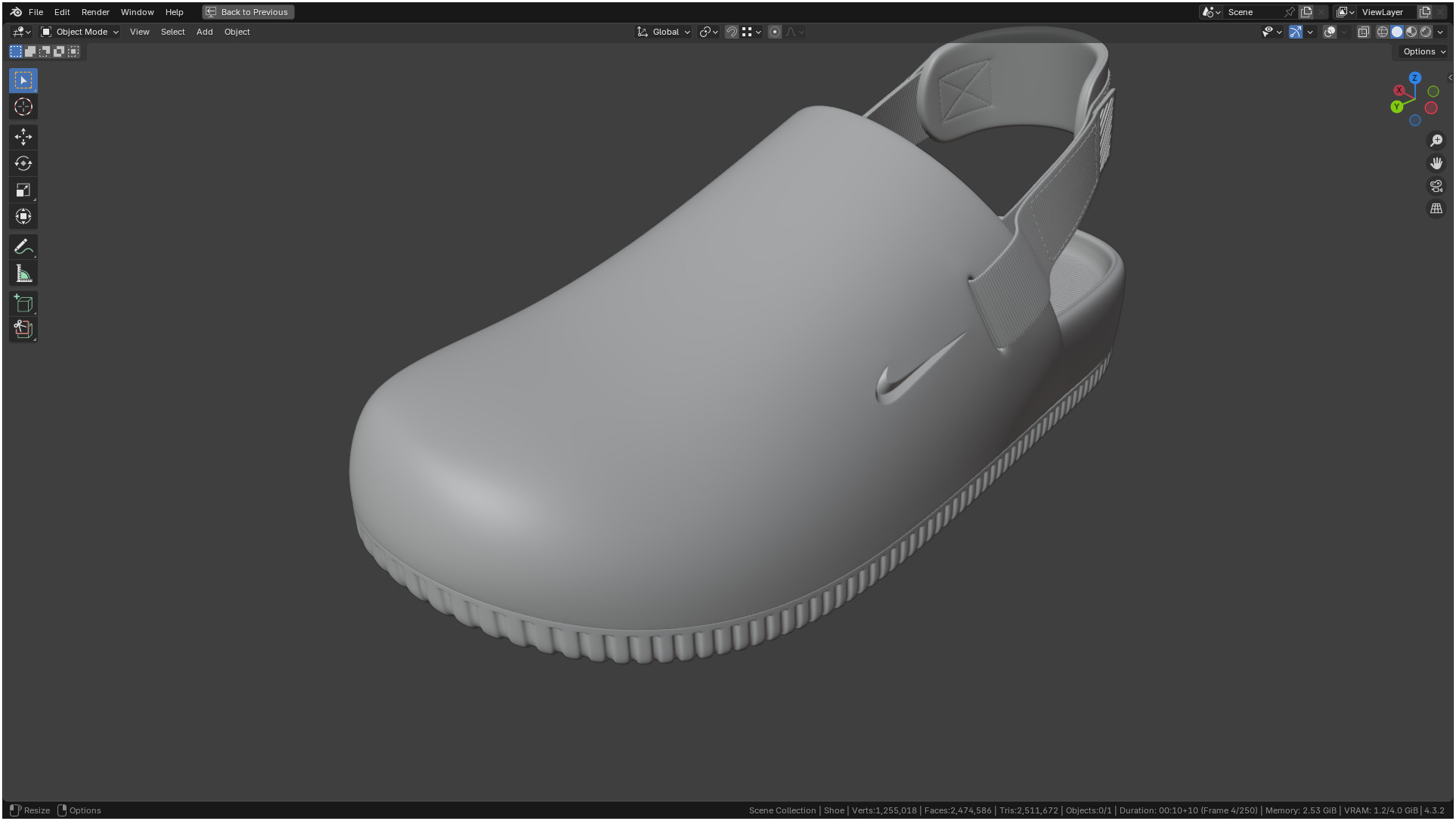 Printable Nike Calm Mule Shoe 3D print model_31