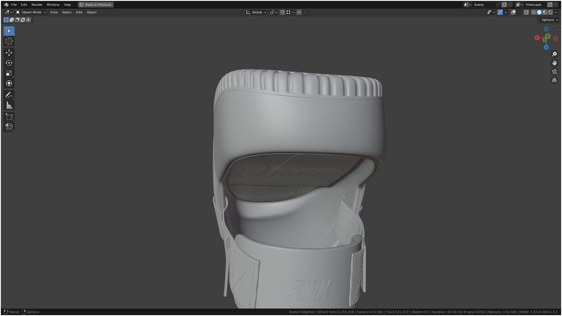 Printable Nike Calm Mule Shoe 3D print model_36