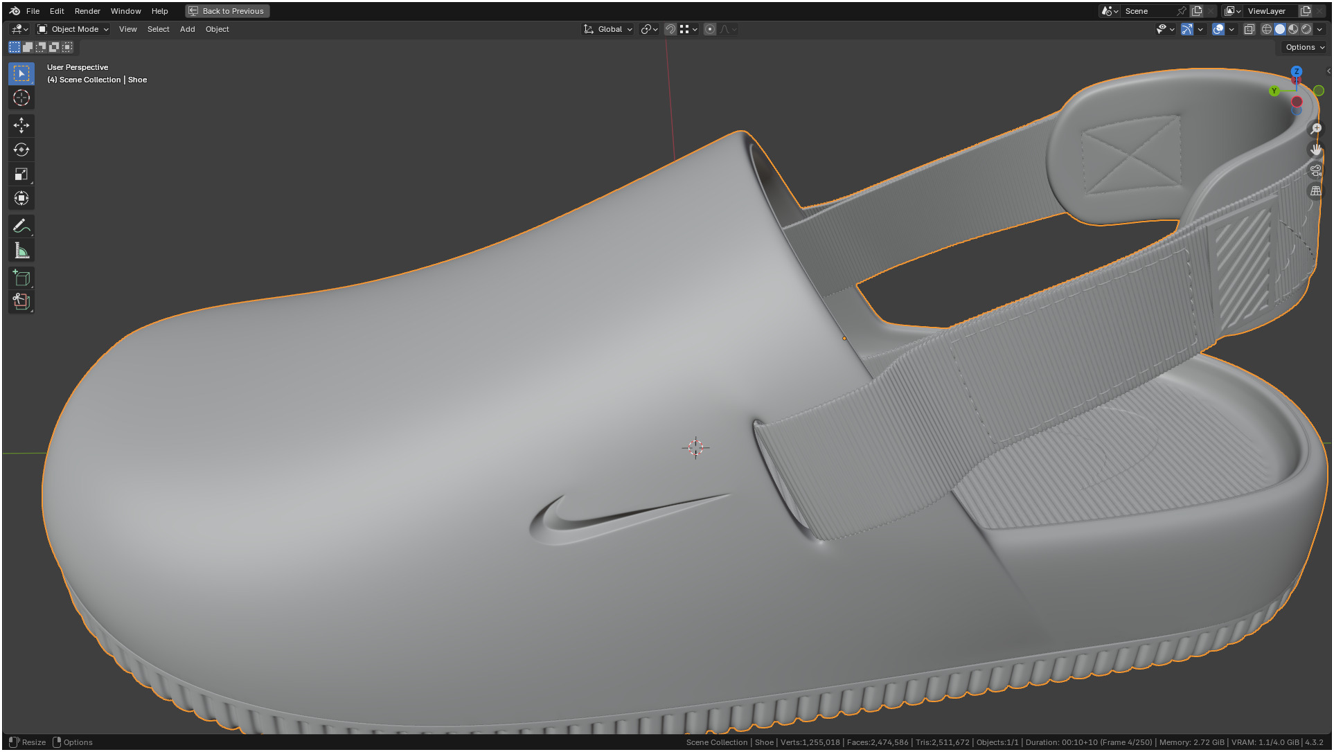 Printable Nike Calm Mule Shoe 3D print model_57