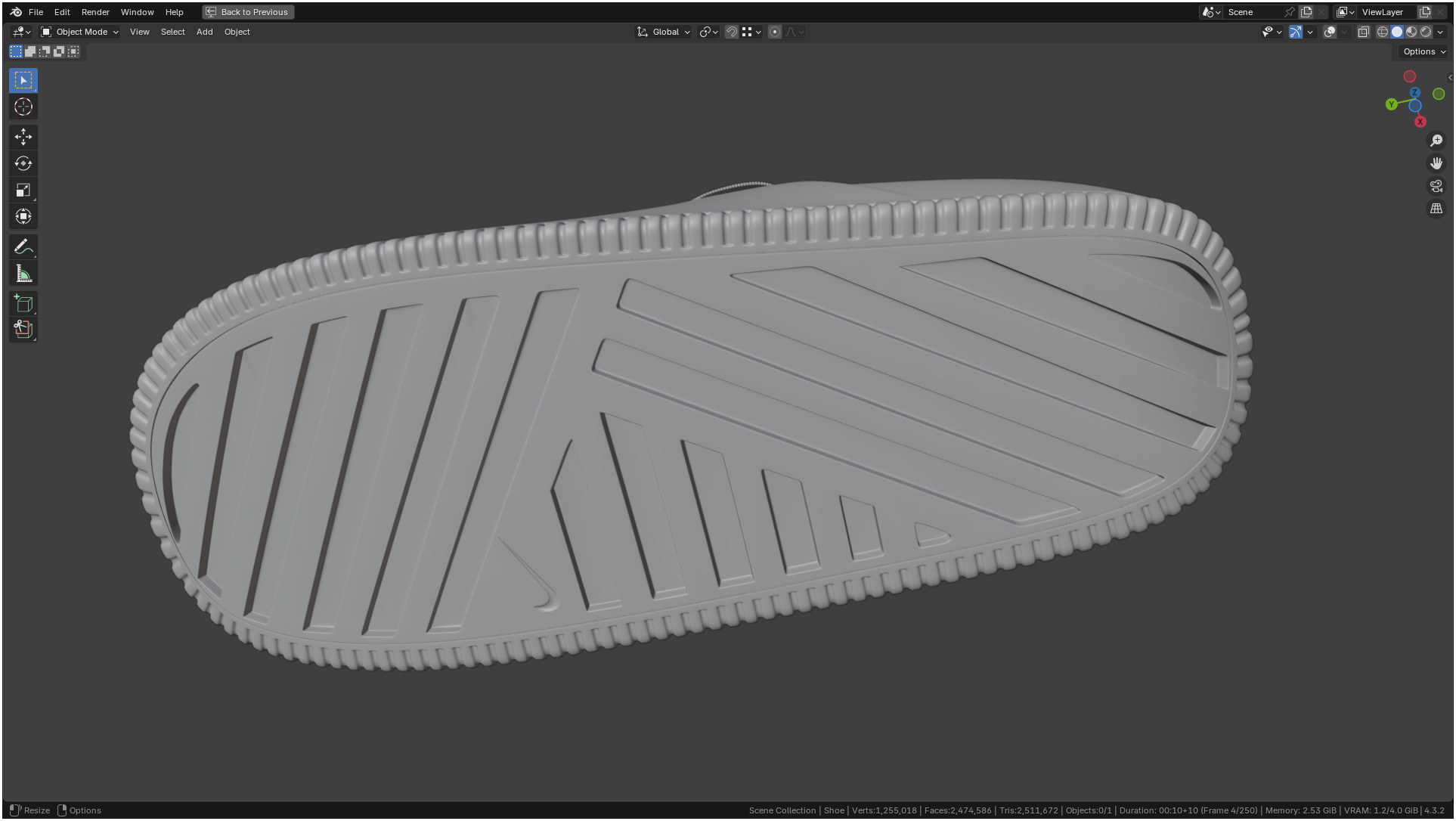Printable Nike Calm Mule Shoe 3D print model_24