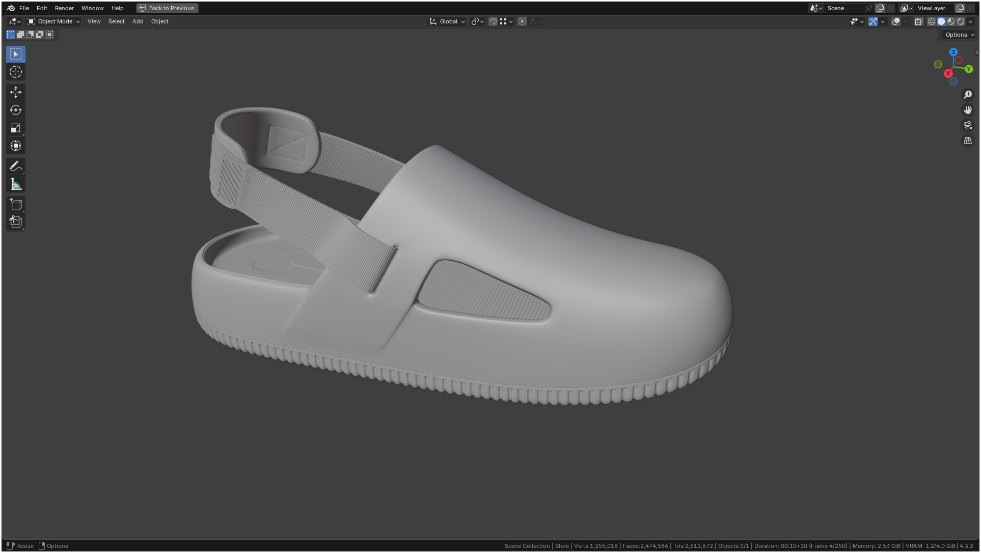 Printable Nike Calm Mule Shoe 3D print model_12