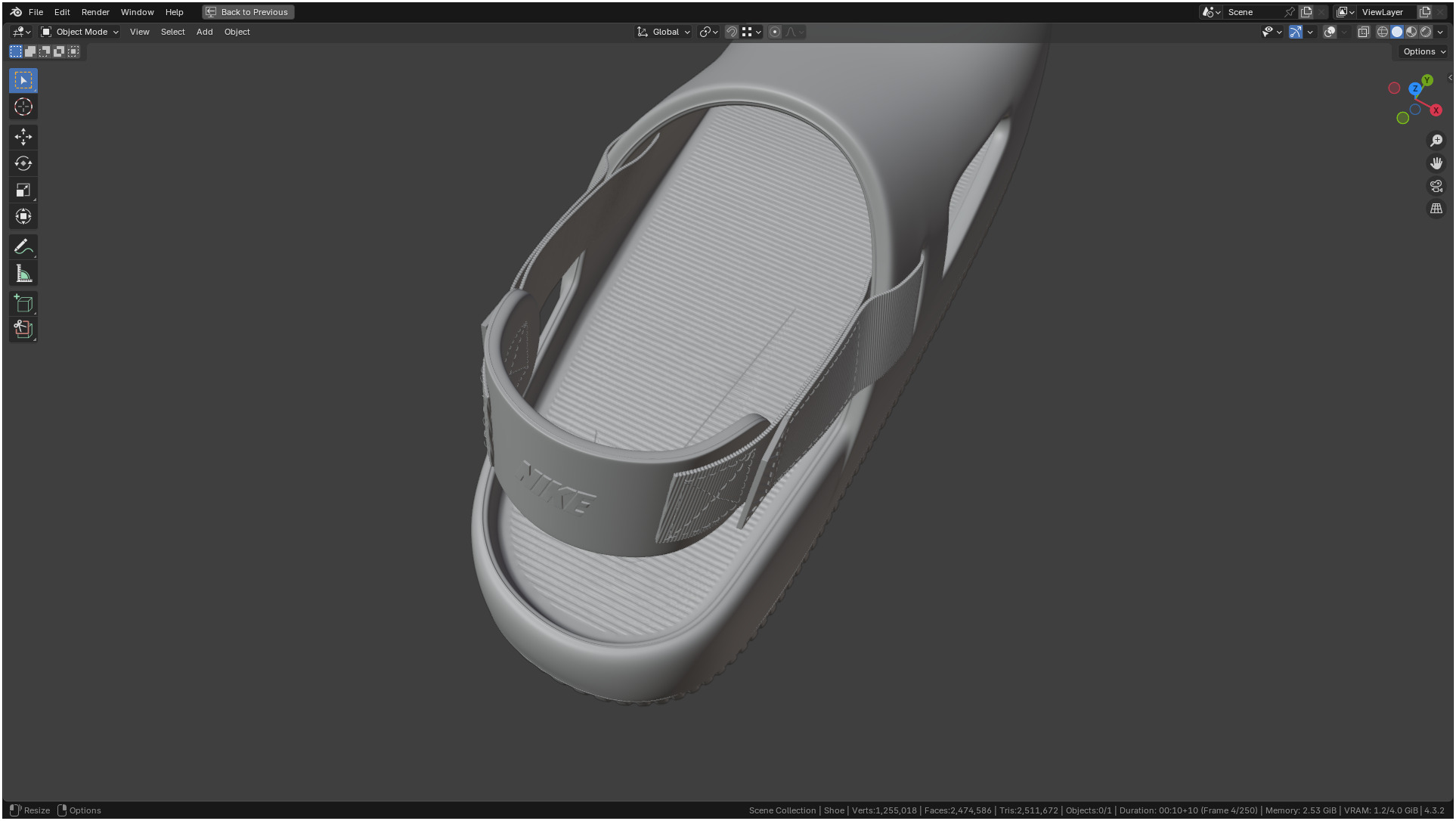 Printable Nike Calm Mule Shoe 3D print model_17