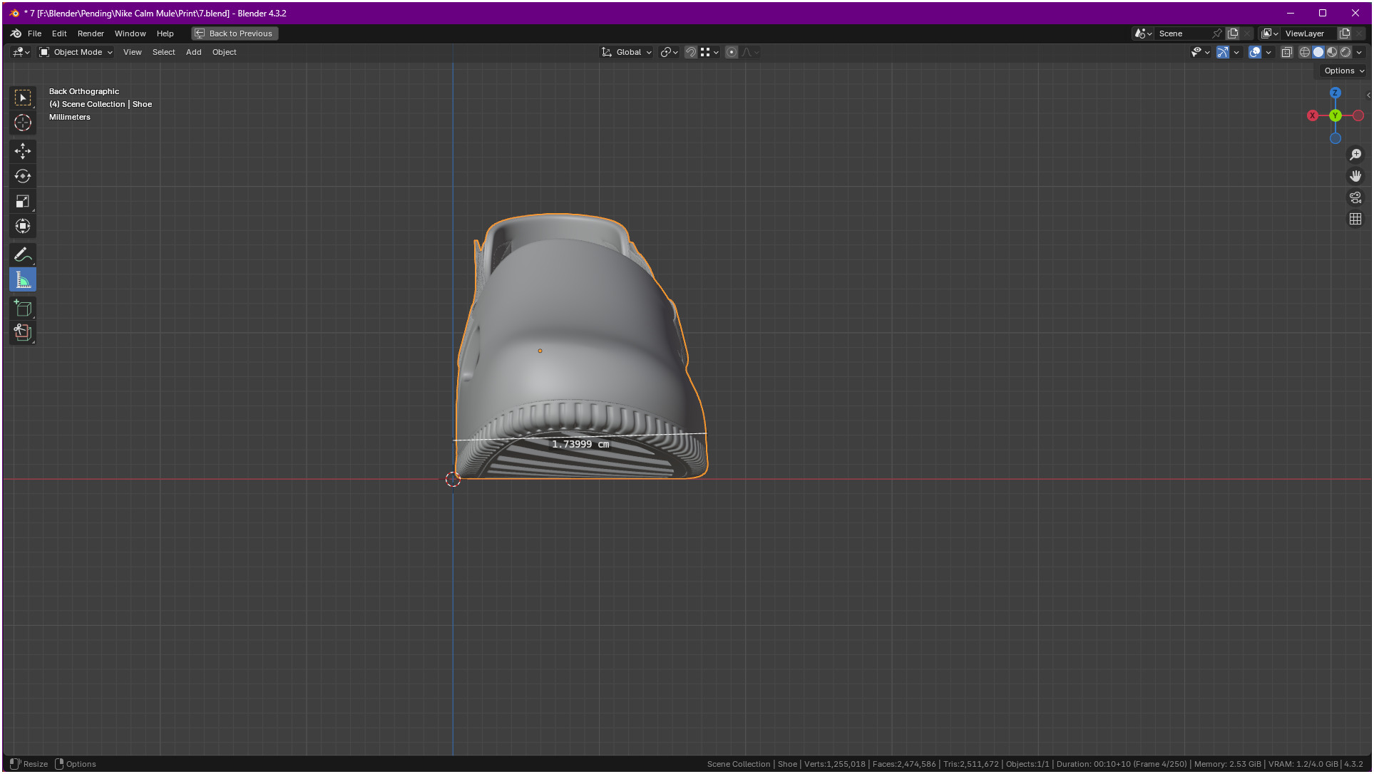 Printable Nike Calm Mule Shoe 3D print model_9