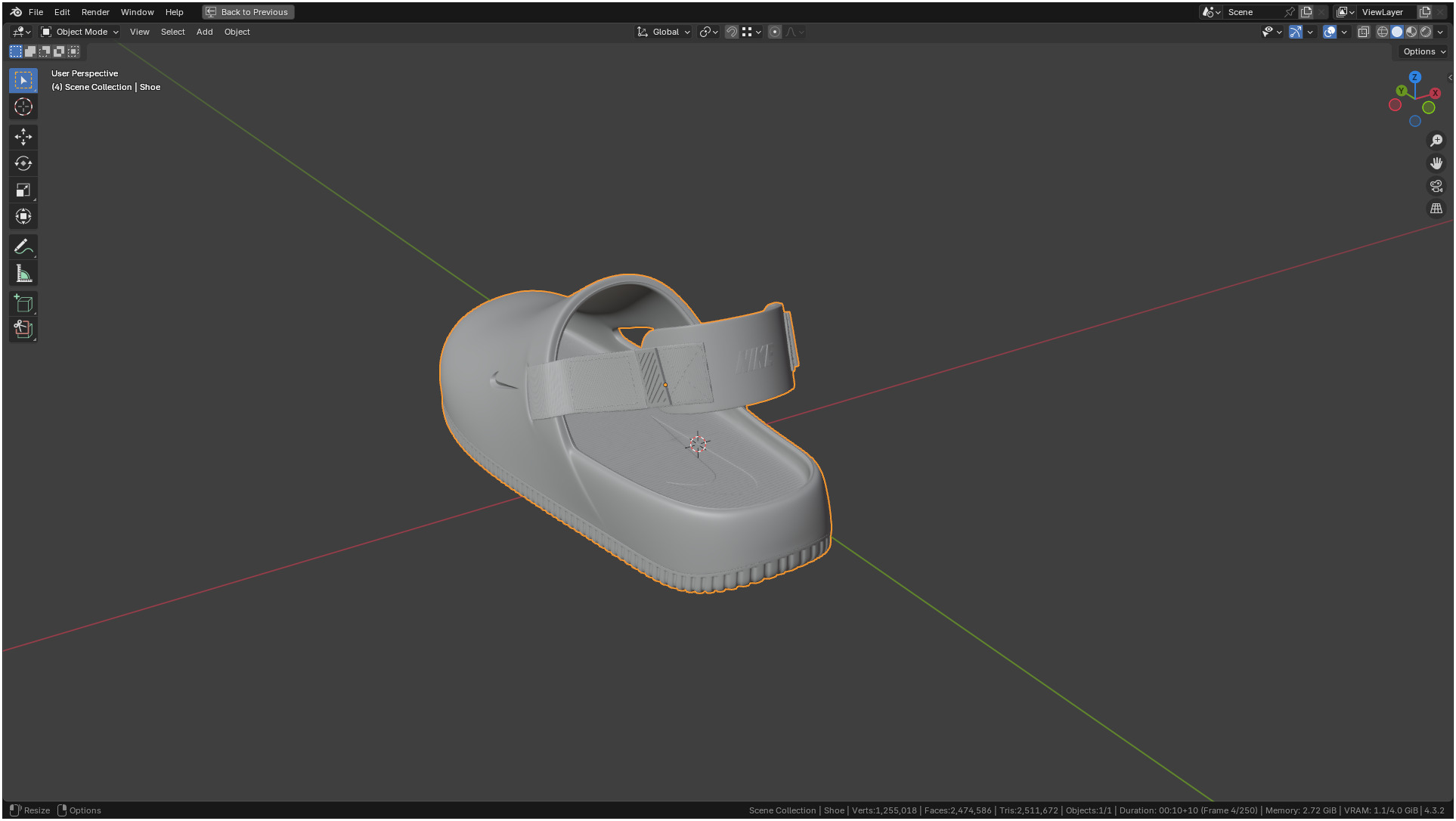 Printable Nike Calm Mule Shoe 3D print model_52