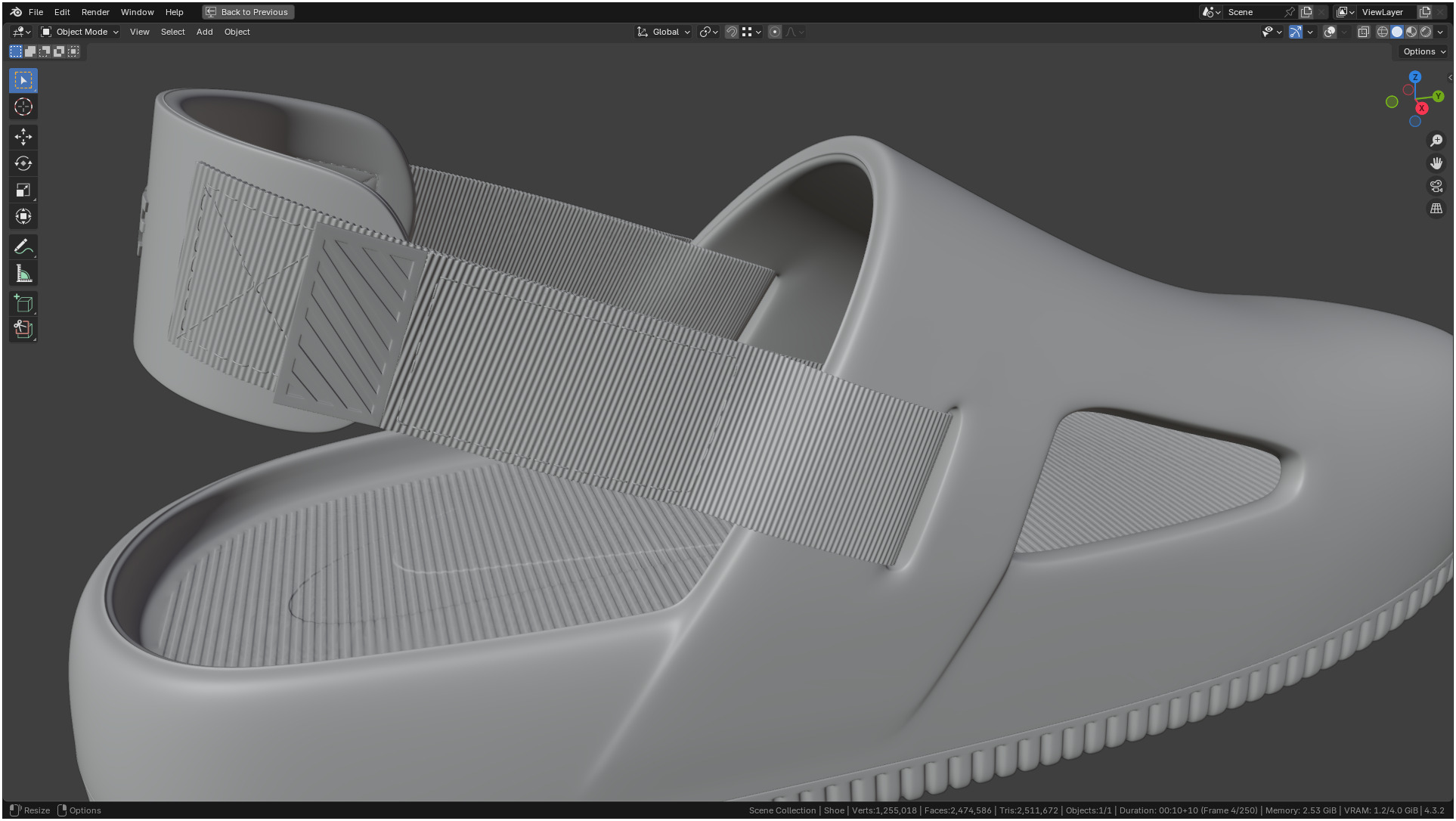 Printable Nike Calm Mule Shoe 3D print model_16