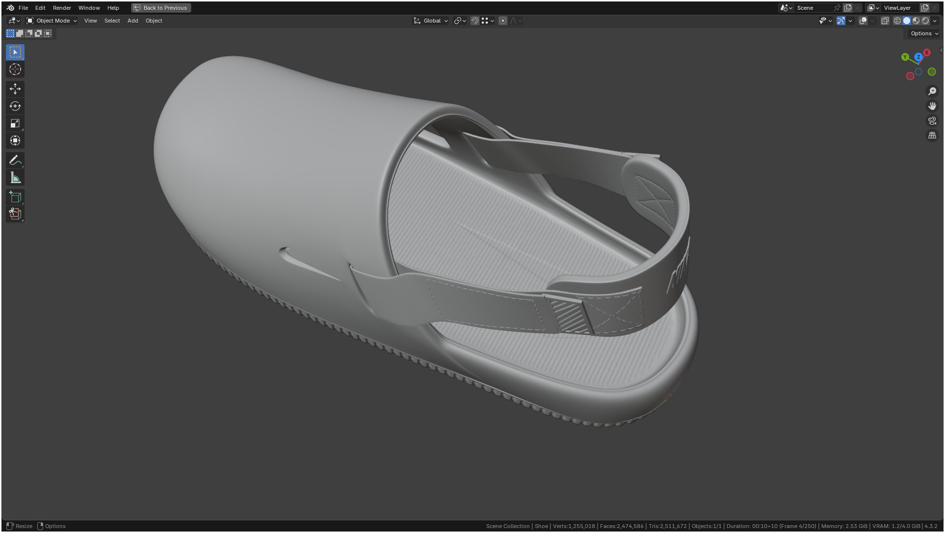 Printable Nike Calm Mule Shoe 3D print model_14