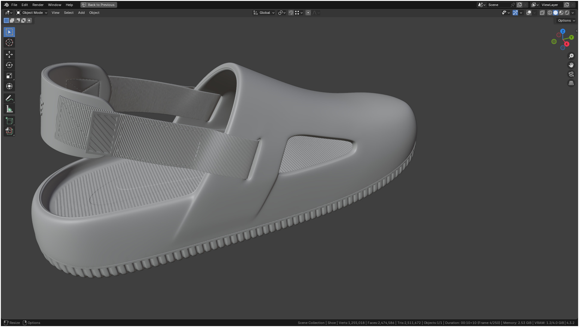 Printable Nike Calm Mule Shoe 3D print model_15