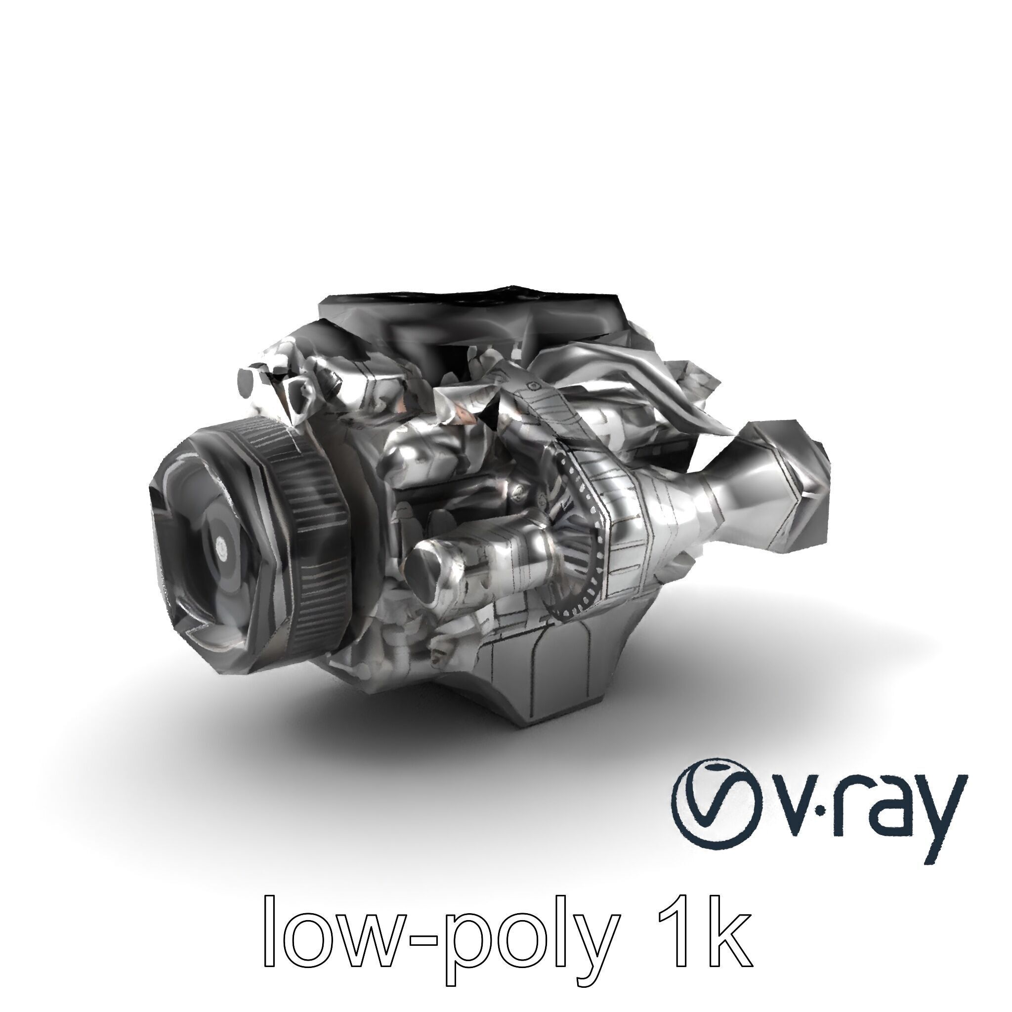 Supercharged V8 Engine with Reinforced Internals model pack Low-poly 3D model_2