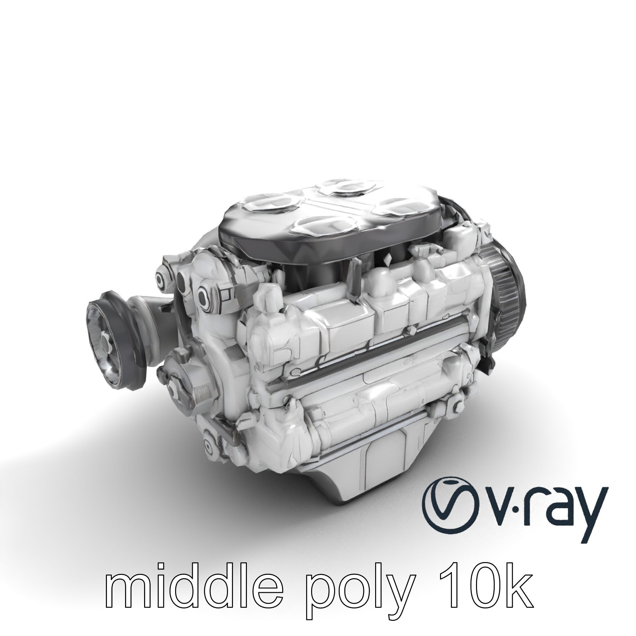 Supercharged V8 Engine with Reinforced Internals model pack Low-poly 3D model_9