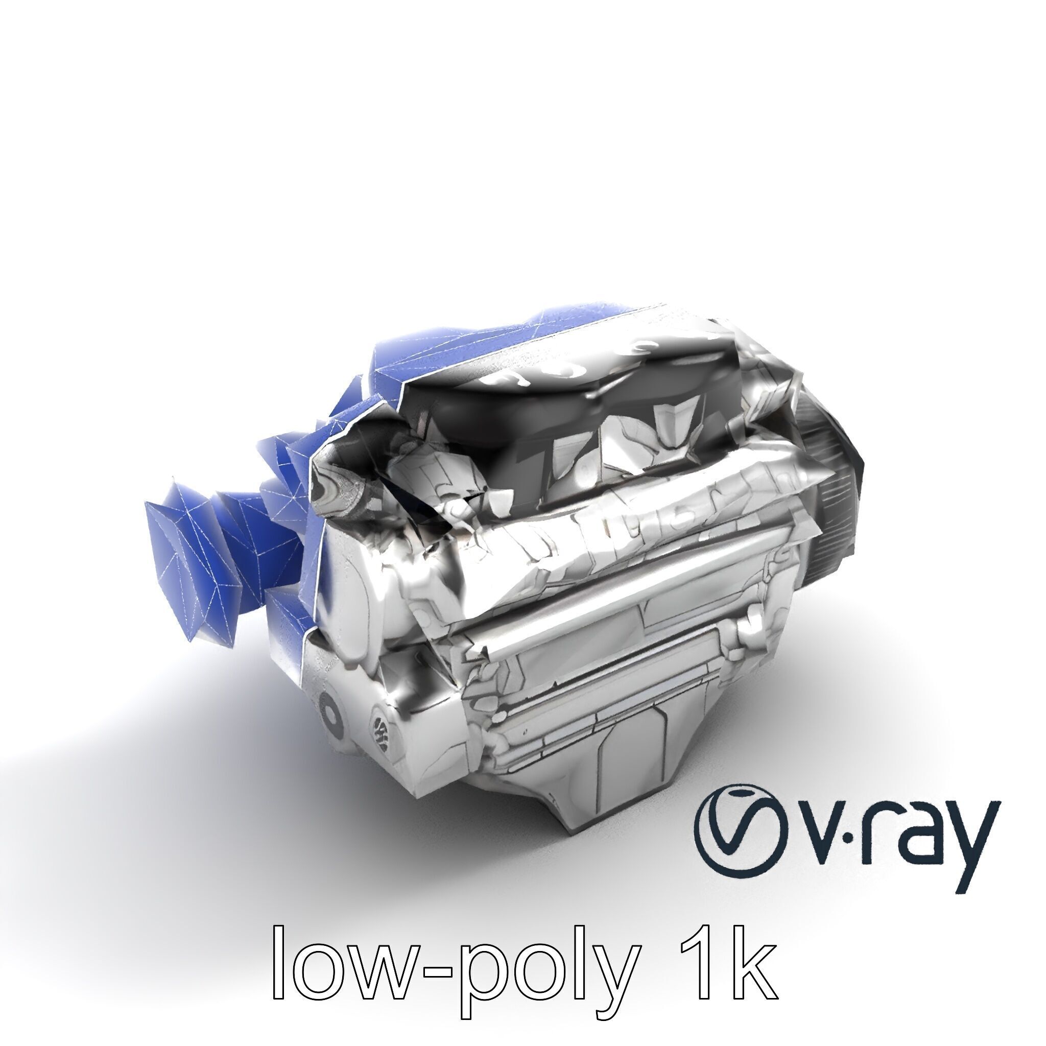 Supercharged V8 Engine with Reinforced Internals model pack Low-poly 3D model_13