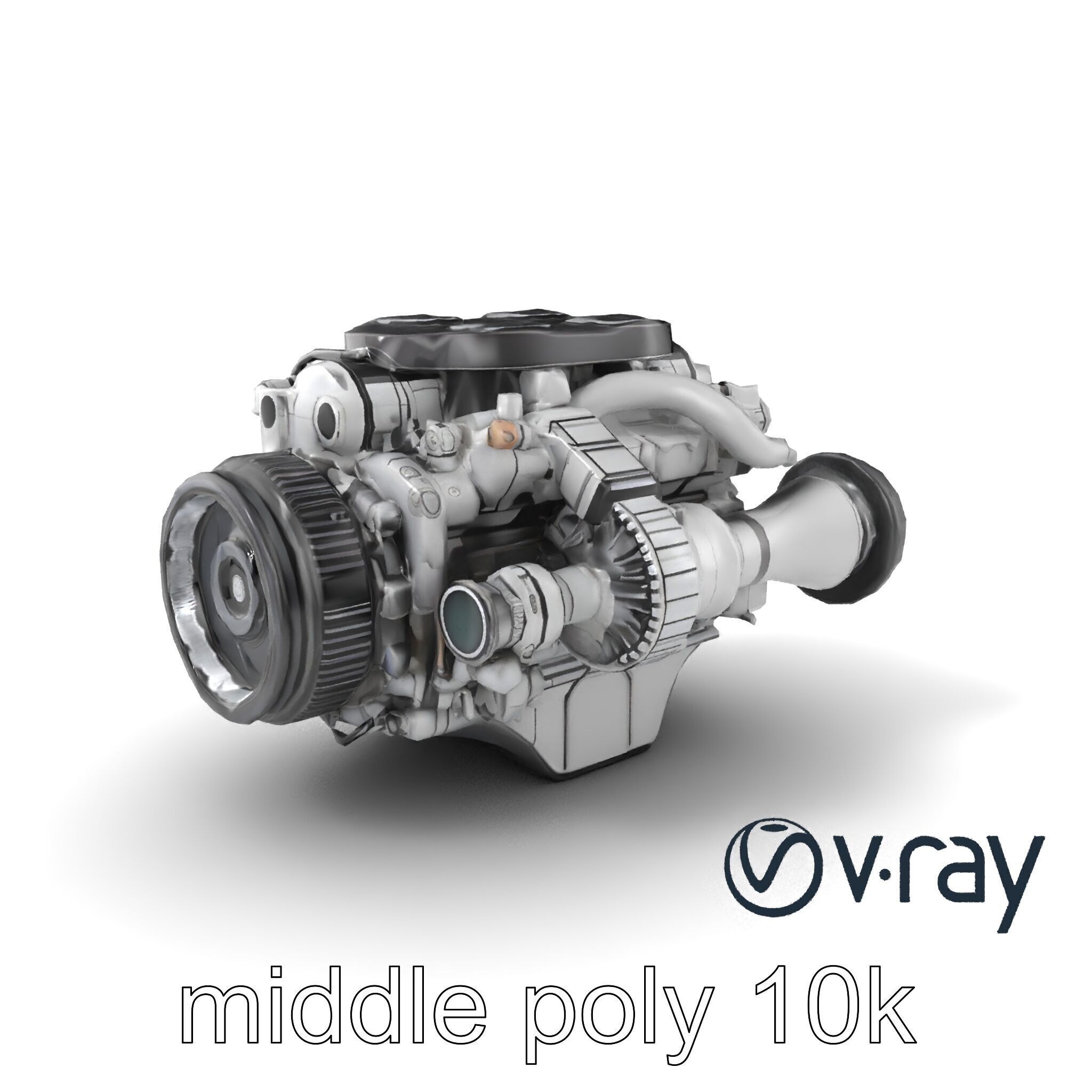 Supercharged V8 Engine with Reinforced Internals model pack Low-poly 3D model_3