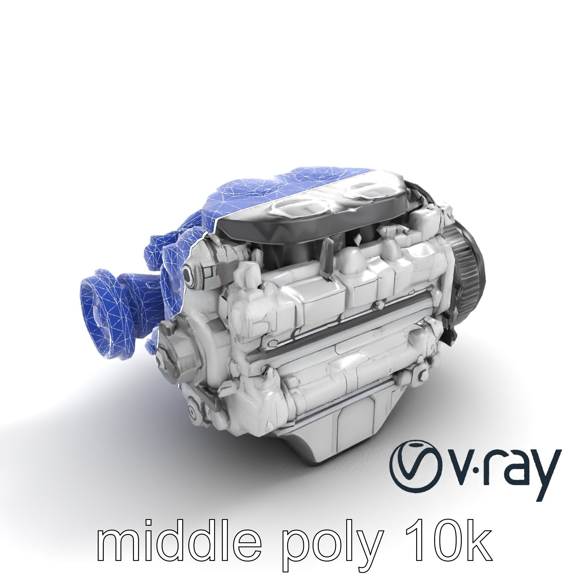 Supercharged V8 Engine with Reinforced Internals model pack Low-poly 3D model_14