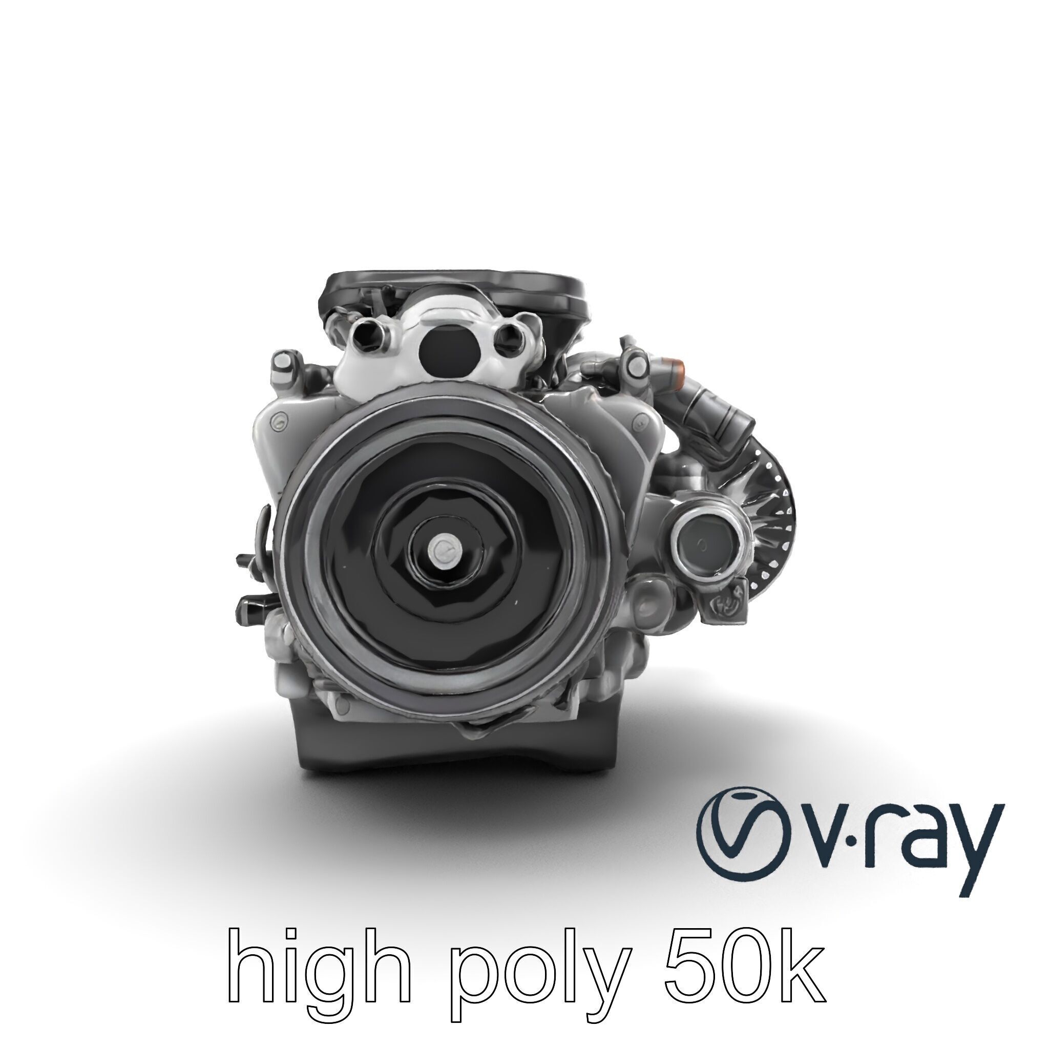 Supercharged V8 Engine with Reinforced Internals model pack Low-poly 3D model_12