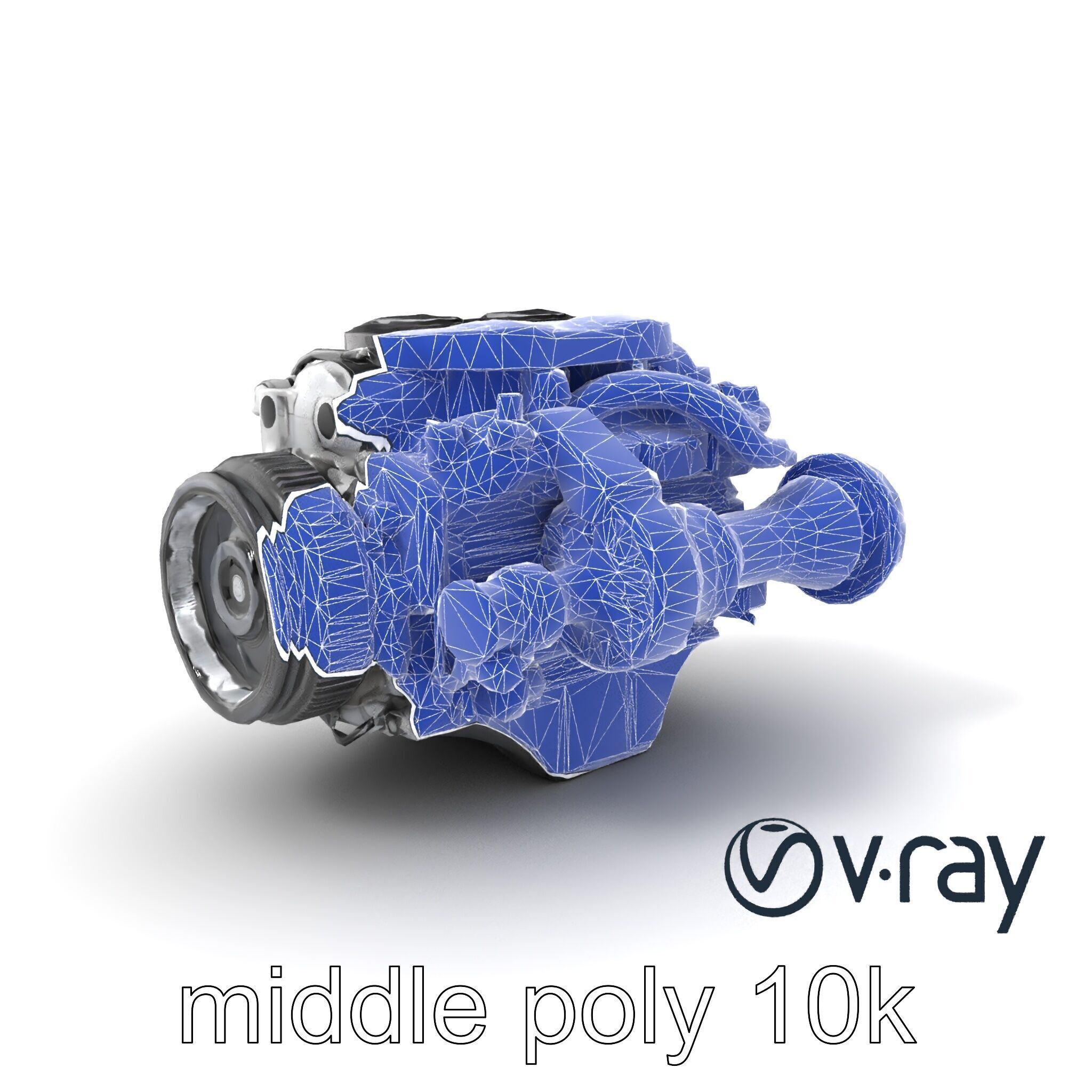 Supercharged V8 Engine with Reinforced Internals model pack Low-poly 3D model_6