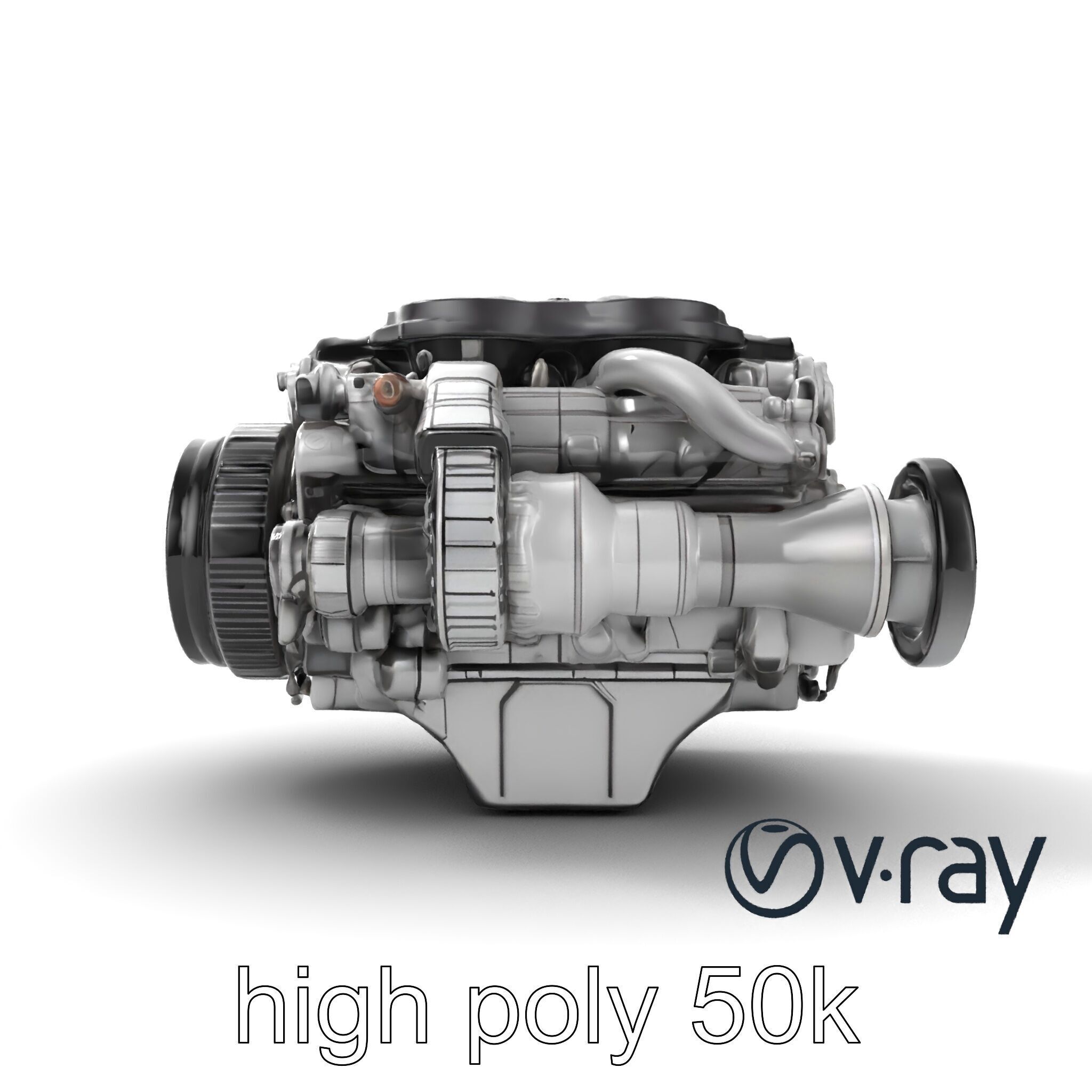 Supercharged V8 Engine with Reinforced Internals model pack Low-poly 3D model_16