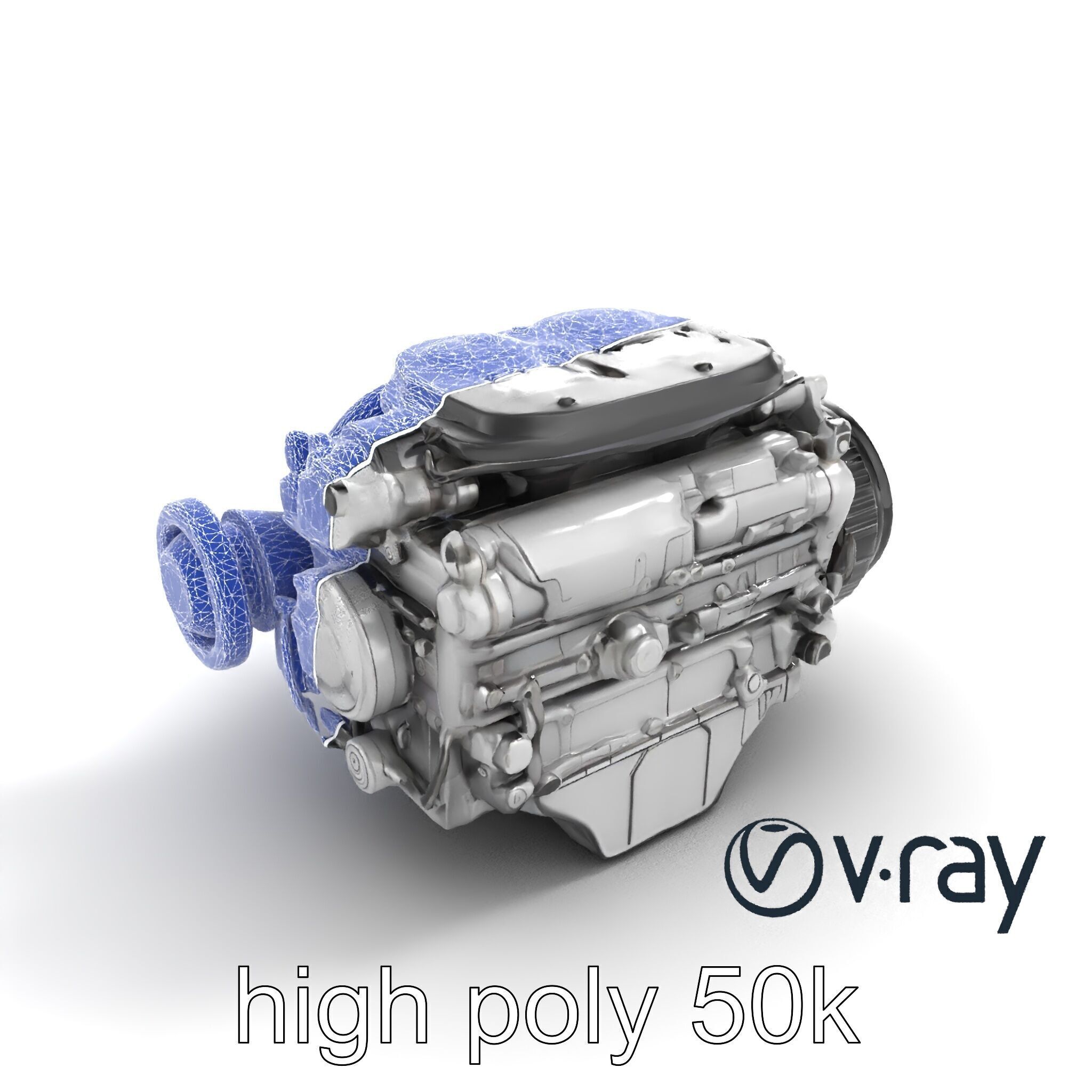 Supercharged V8 Engine with Reinforced Internals model pack Low-poly 3D model_19