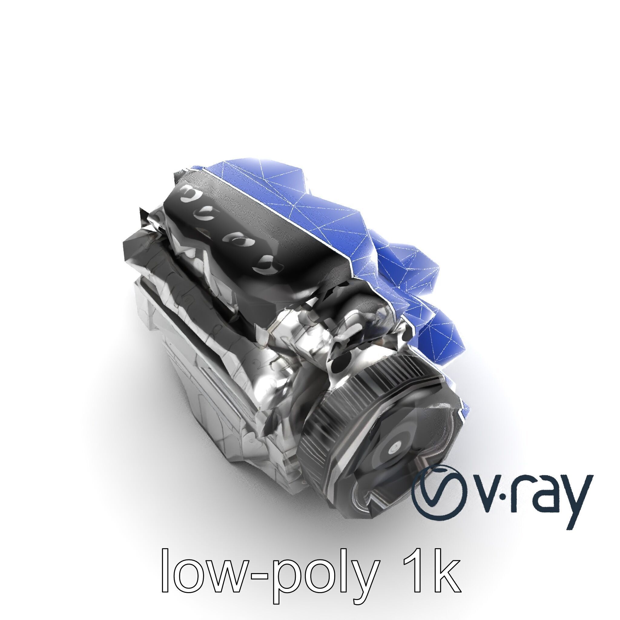 Supercharged V8 Engine with Reinforced Internals model pack Low-poly 3D model_32