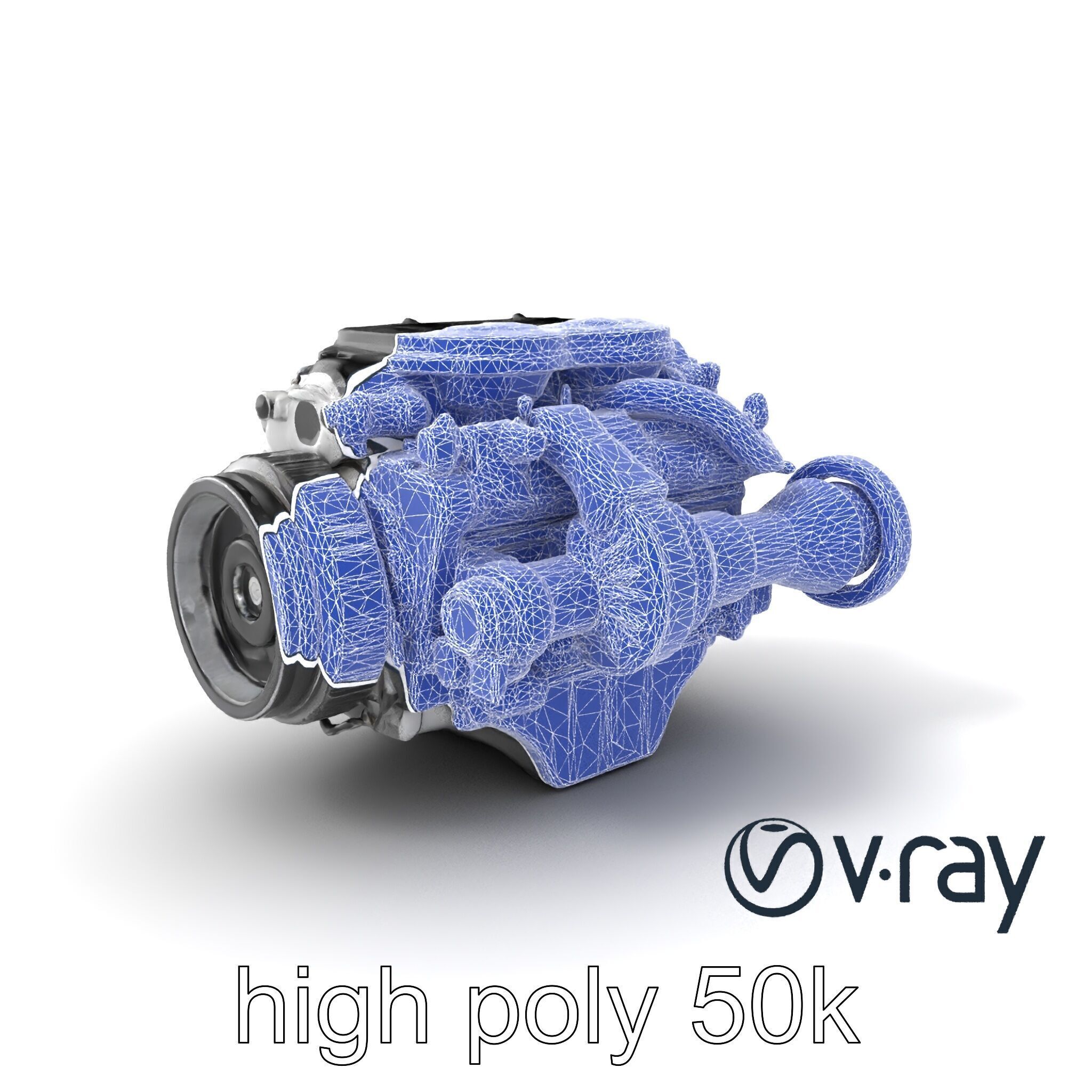 Supercharged V8 Engine with Reinforced Internals model pack Low-poly 3D model_25