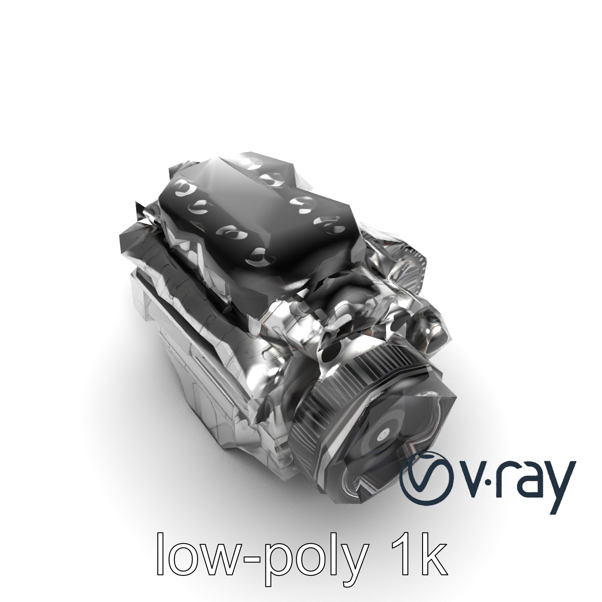 Supercharged V8 Engine with Reinforced Internals model pack Low-poly 3D model_10