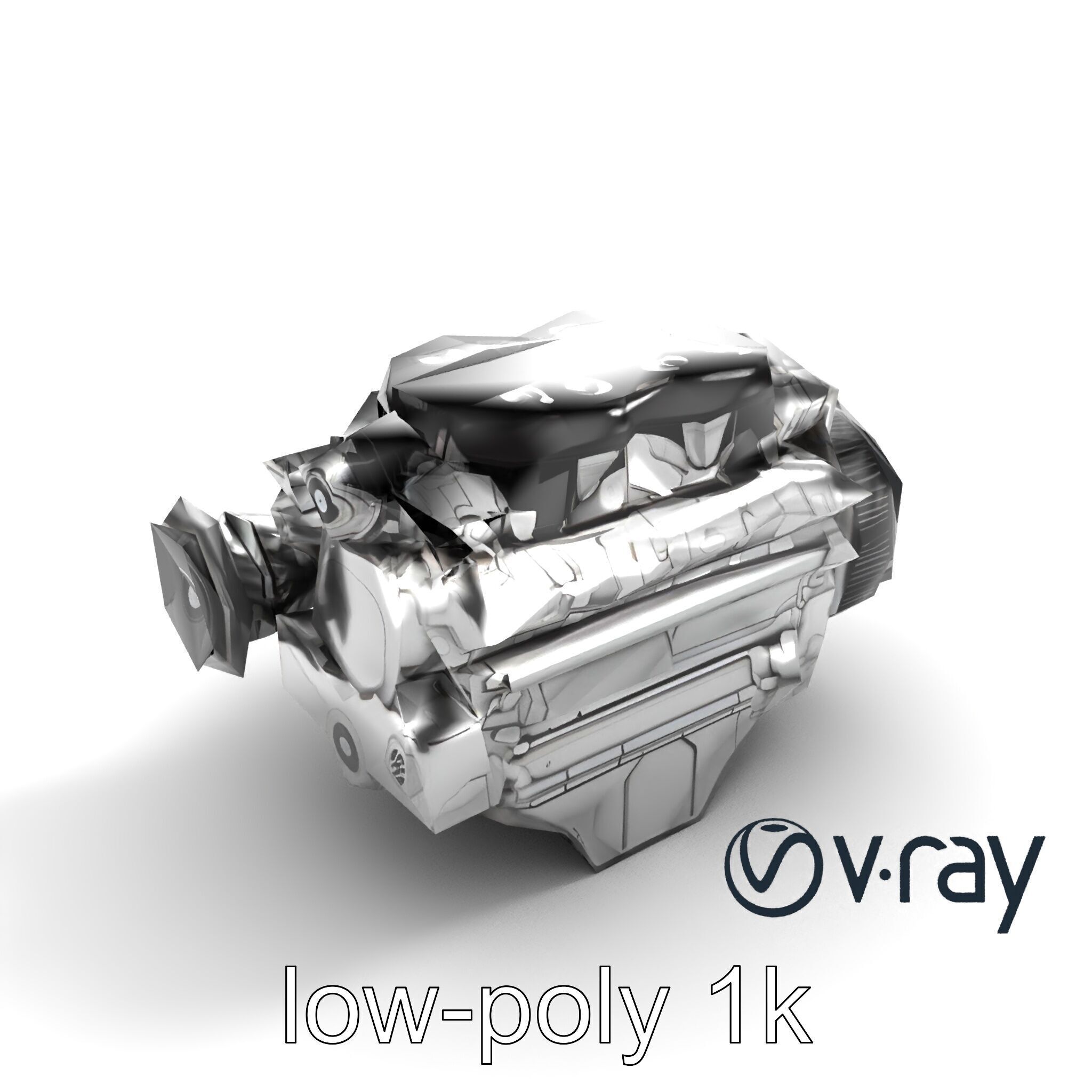 Supercharged V8 Engine with Reinforced Internals model pack Low-poly 3D model_7