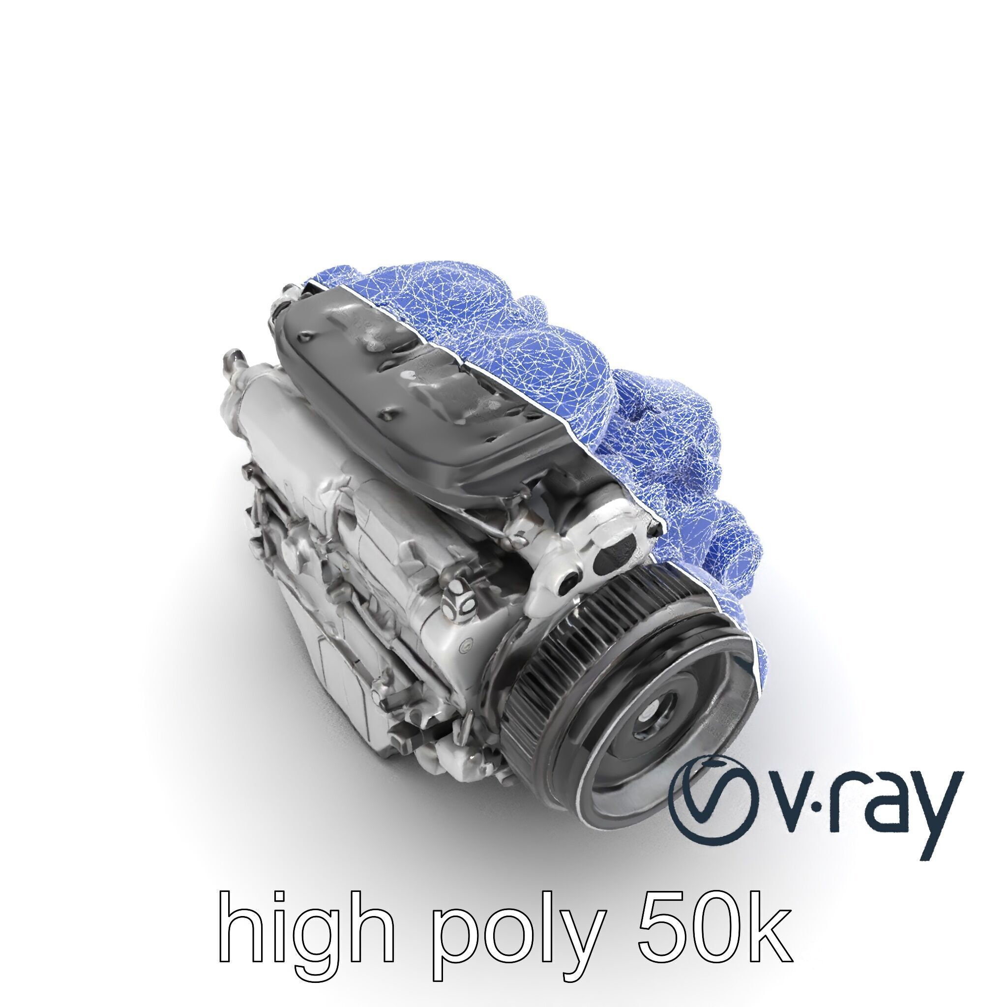 Supercharged V8 Engine with Reinforced Internals model pack Low-poly 3D model_15