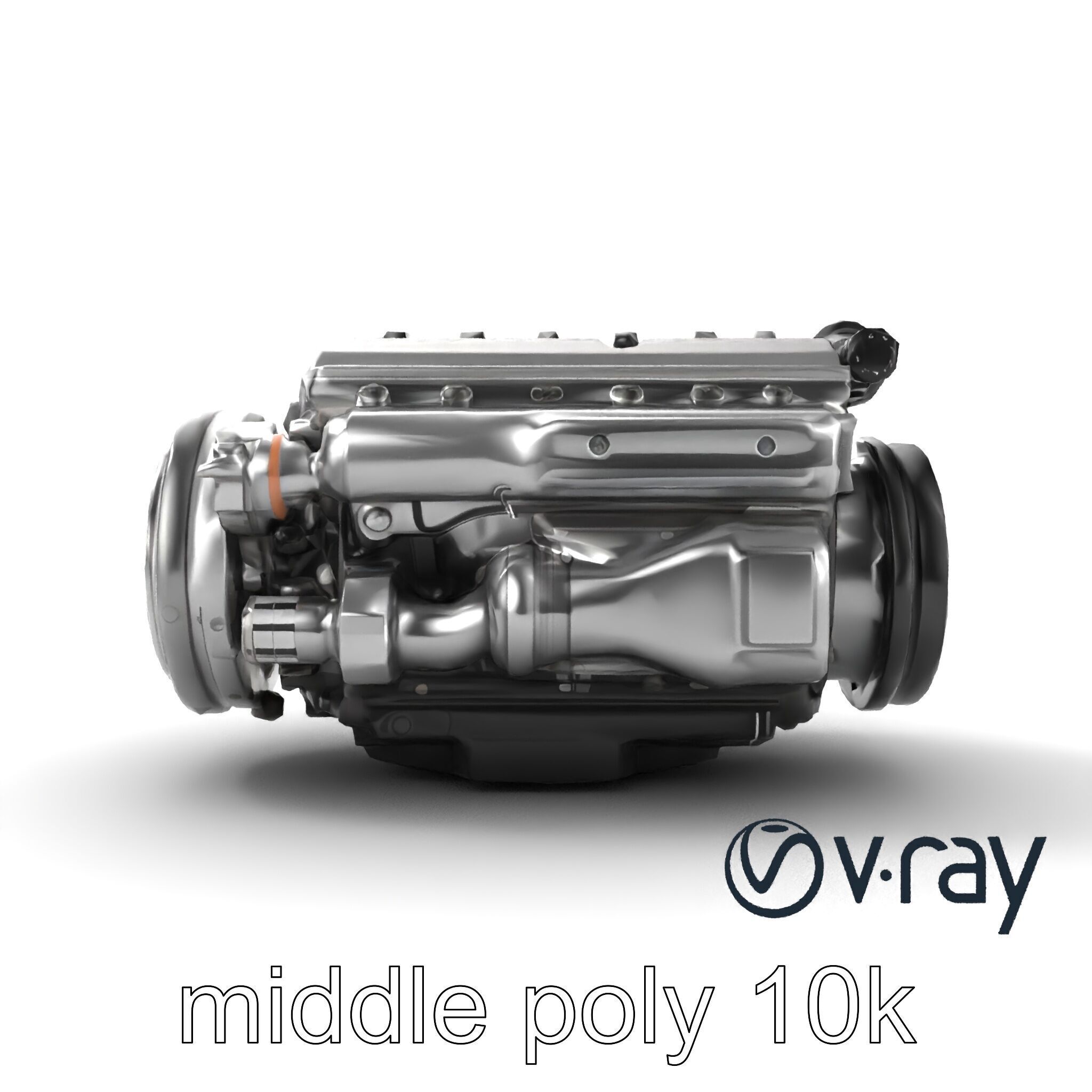 Boxer Flat-4 Engine model pack with detailed cross-braced  Low-poly 3D model_26