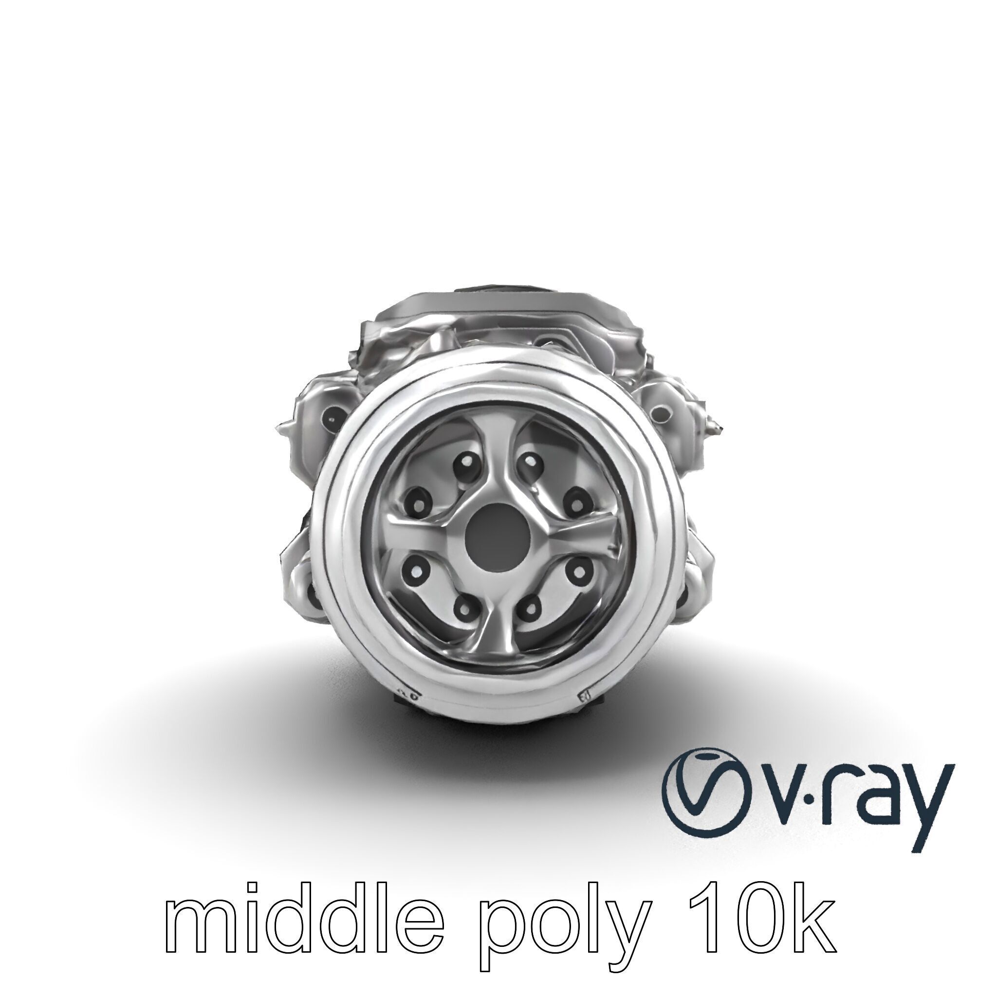 Boxer Flat-4 Engine model pack with detailed cross-braced  Low-poly 3D model_21