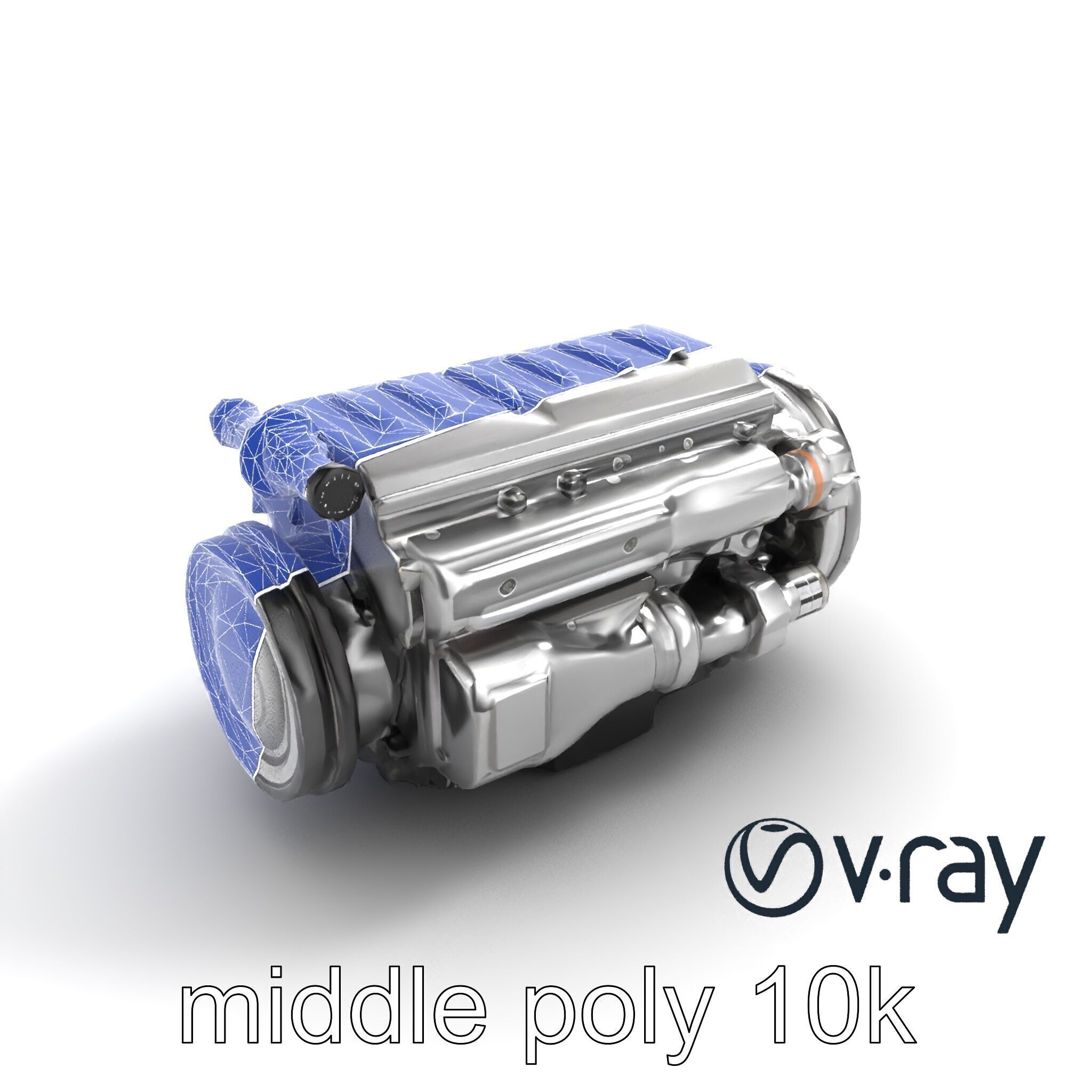 Boxer Flat-4 Engine model pack with detailed cross-braced  Low-poly 3D model_24