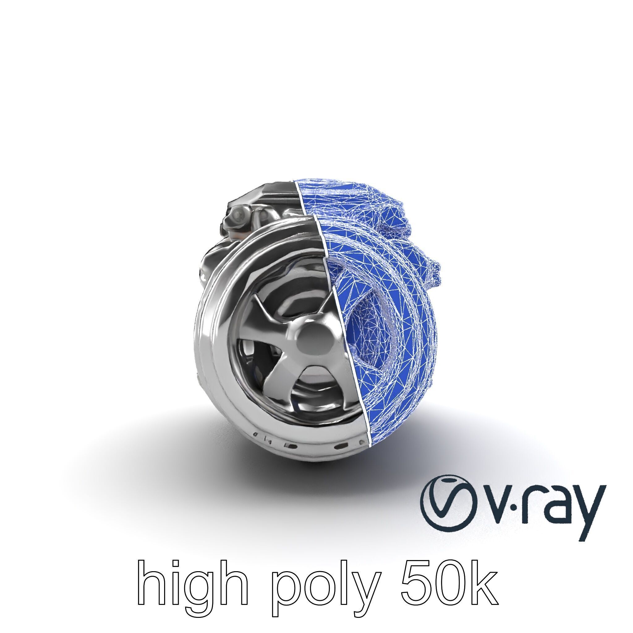 Boxer Flat-4 Engine model pack with detailed cross-braced  Low-poly 3D model_19