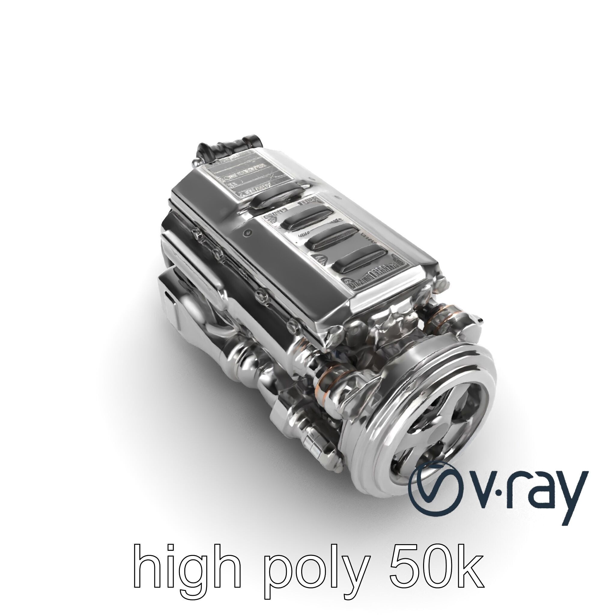 Boxer Flat-4 Engine model pack with detailed cross-braced  Low-poly 3D model_20