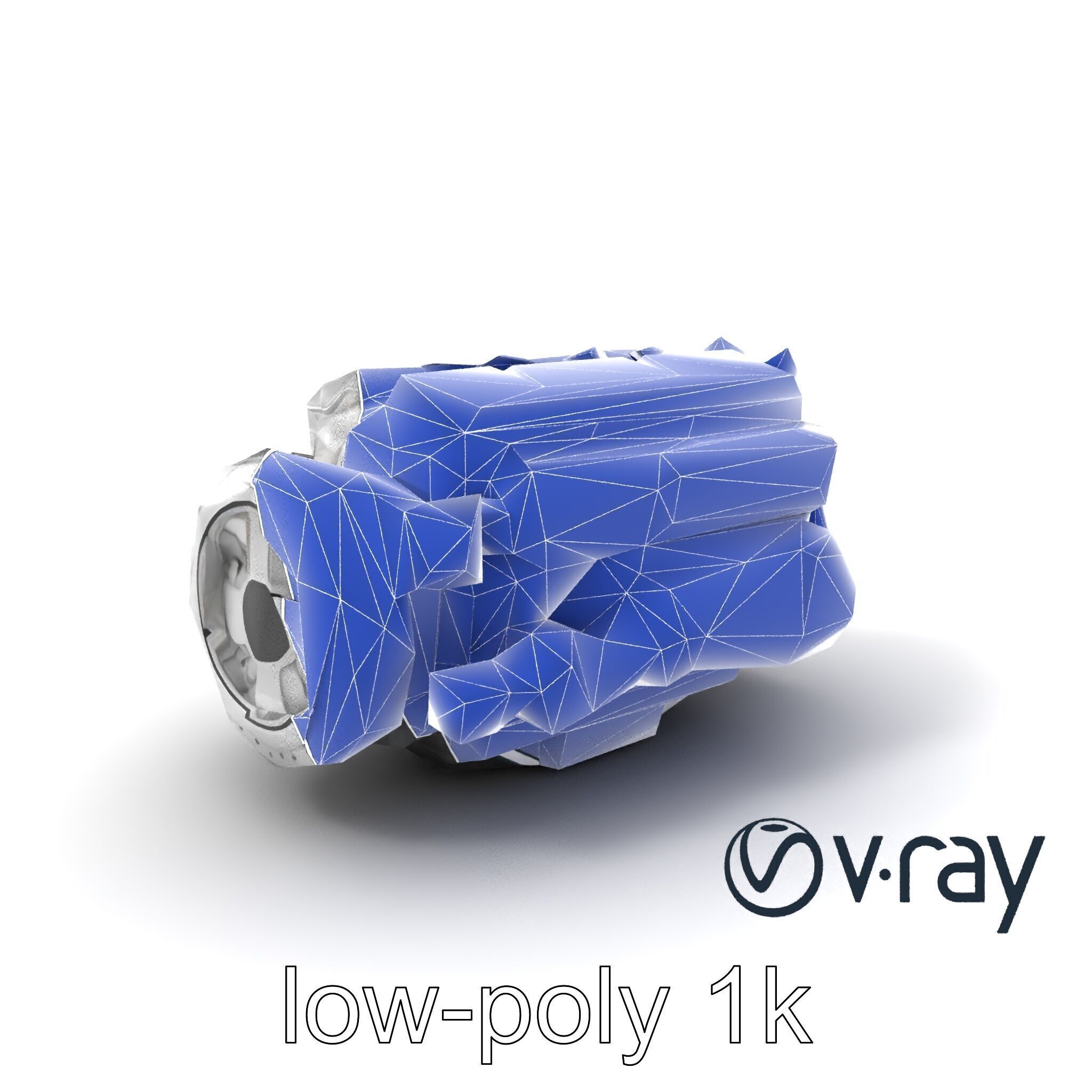 Boxer Flat-4 Engine model pack with detailed cross-braced  Low-poly 3D model_13
