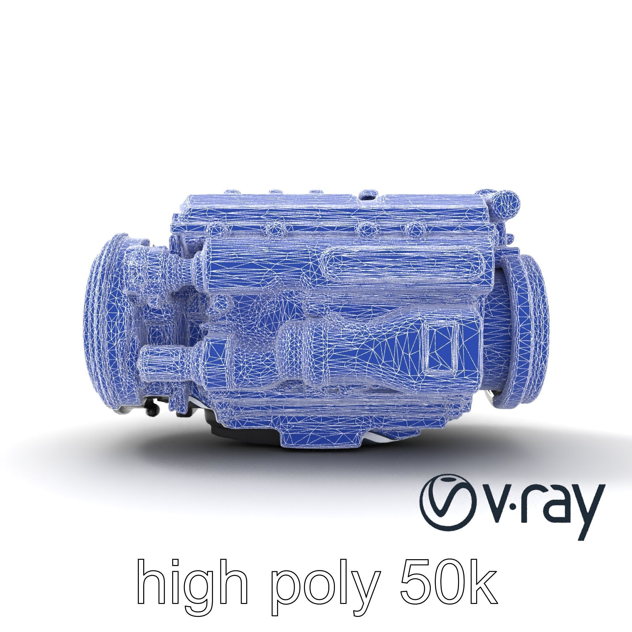 Boxer Flat-4 Engine model pack with detailed cross-braced  Low-poly 3D model_32