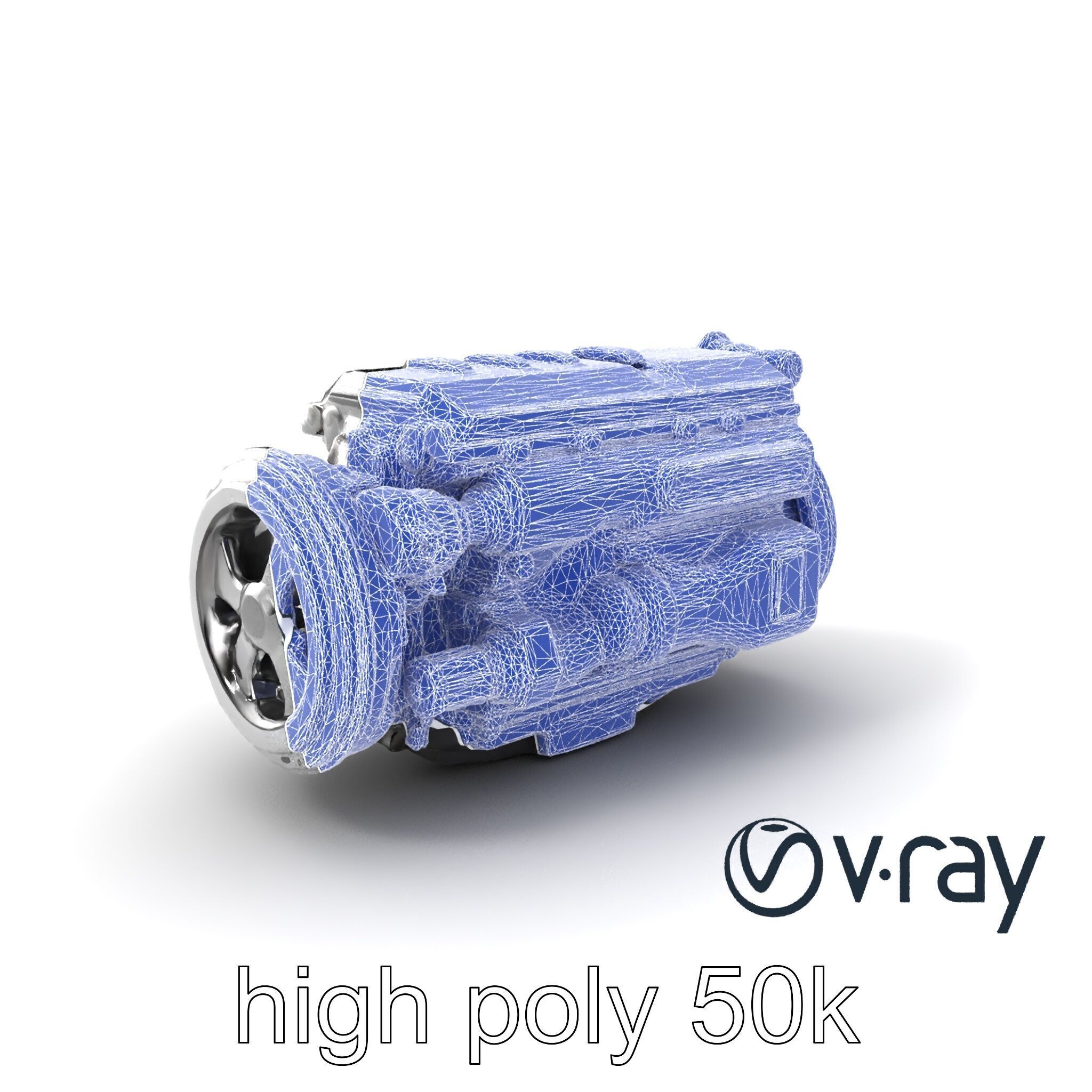 Boxer Flat-4 Engine model pack with detailed cross-braced  Low-poly 3D model_27