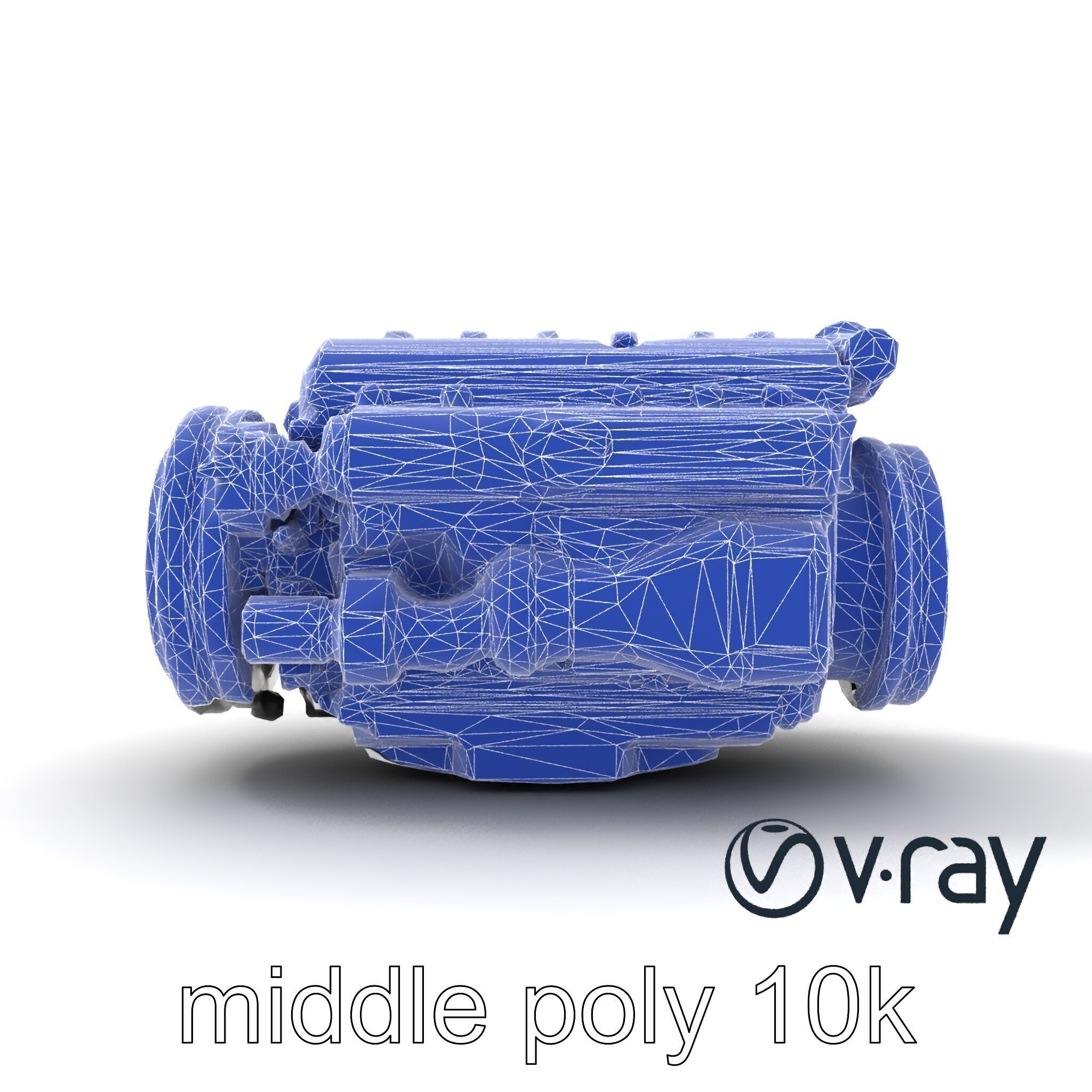 Boxer Flat-4 Engine model pack with detailed cross-braced  Low-poly 3D model_25