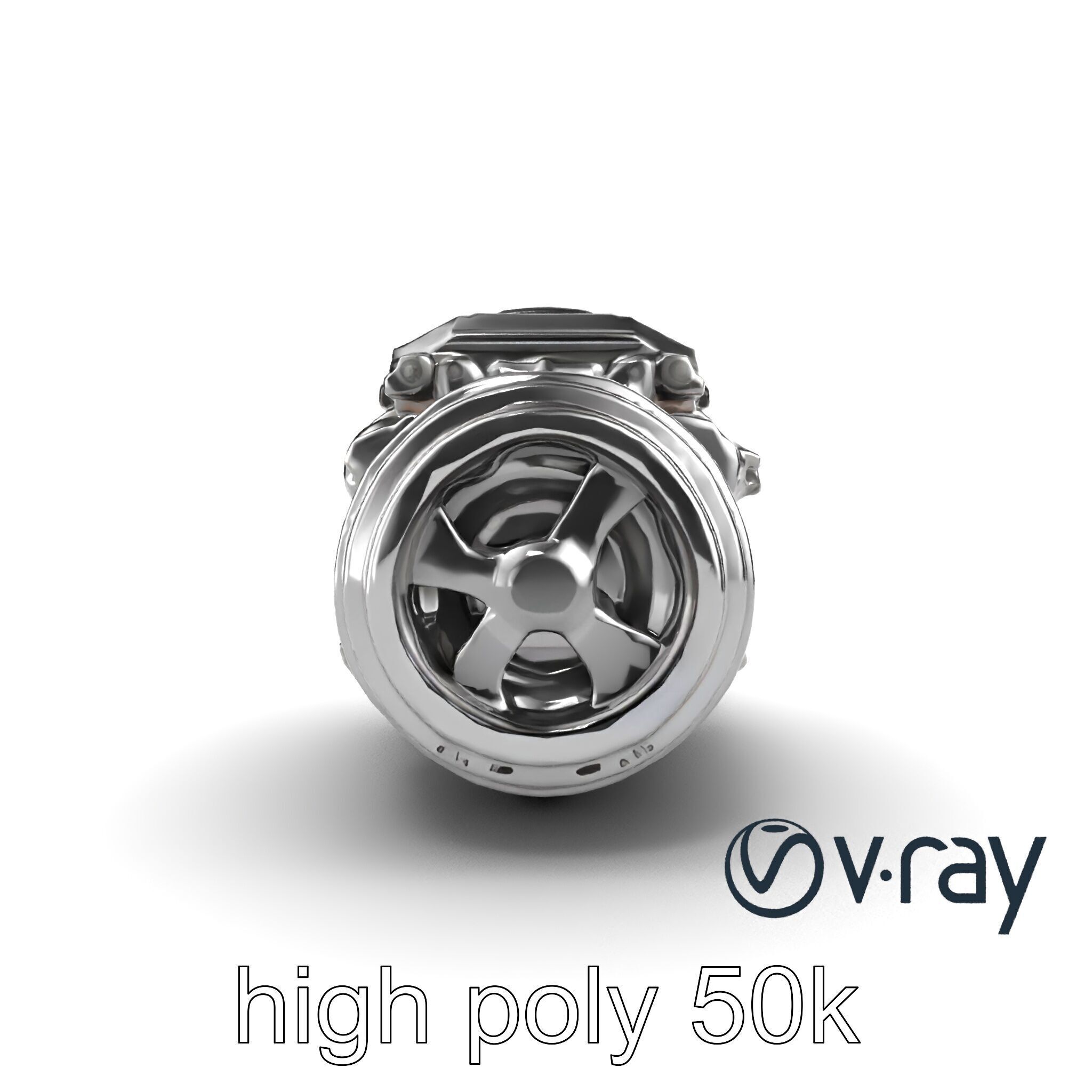 Boxer Flat-4 Engine model pack with detailed cross-braced  Low-poly 3D model_17