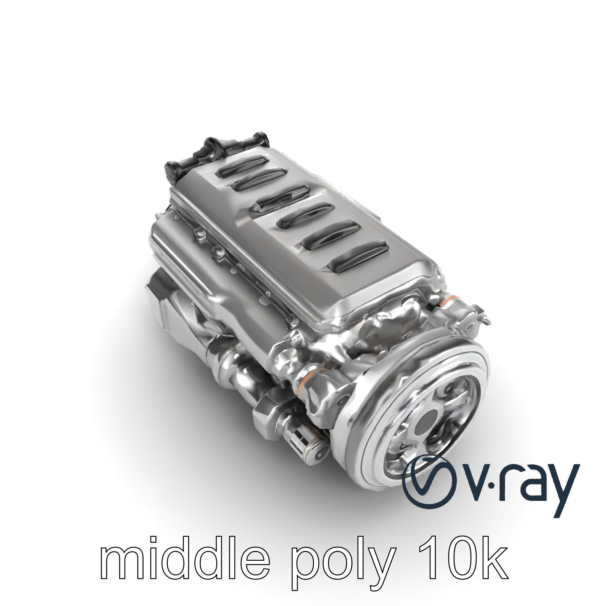 Boxer Flat-4 Engine model pack with detailed cross-braced  Low-poly 3D model_29