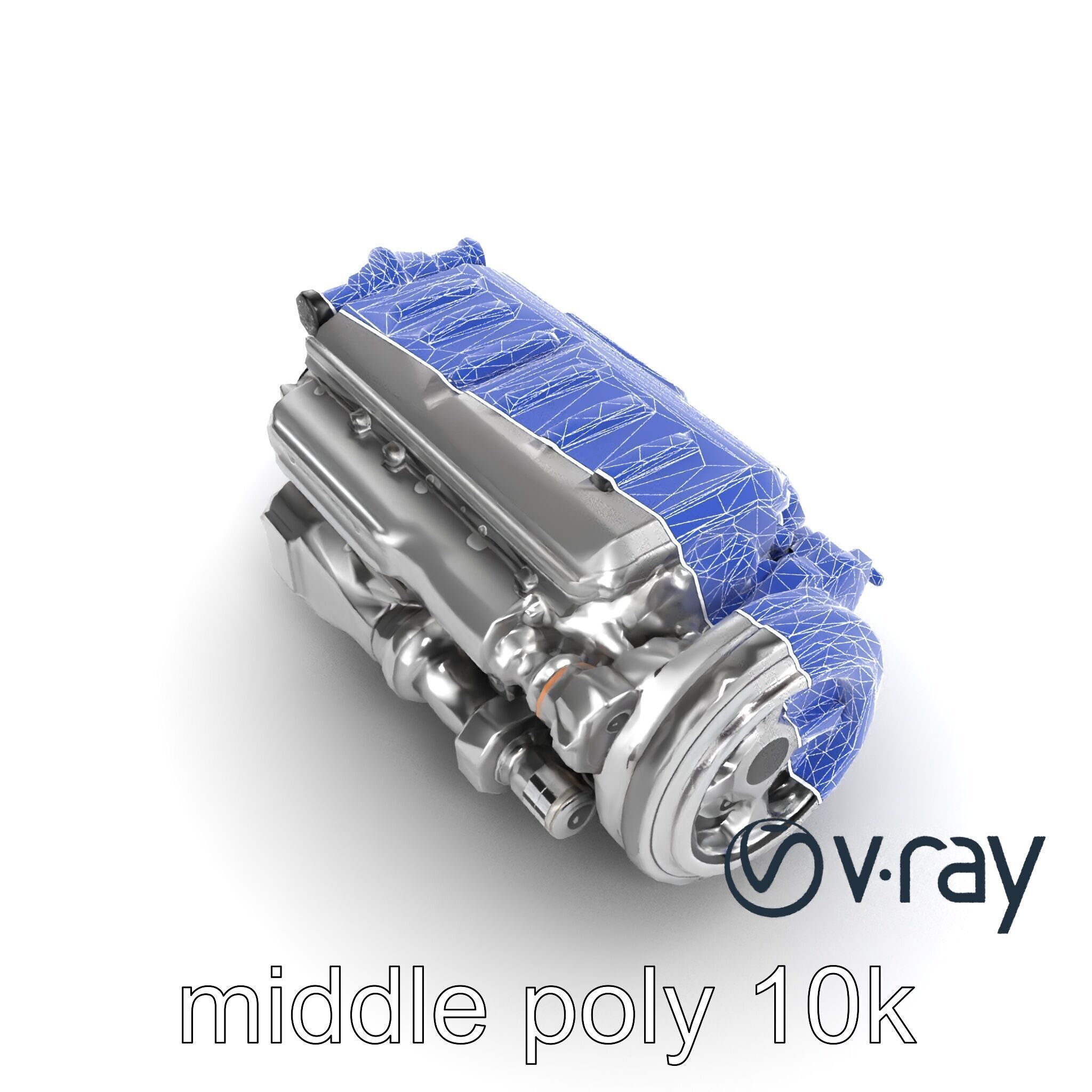 Boxer Flat-4 Engine model pack with detailed cross-braced  Low-poly 3D model_18