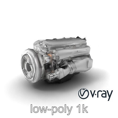 Boxer Flat-4 Engine model pack with detailed cross-braced  Low-poly 3D model