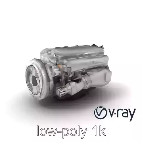 Boxer Flat-4 Engine model pack with detailed cross-braced  Low-poly 3D model