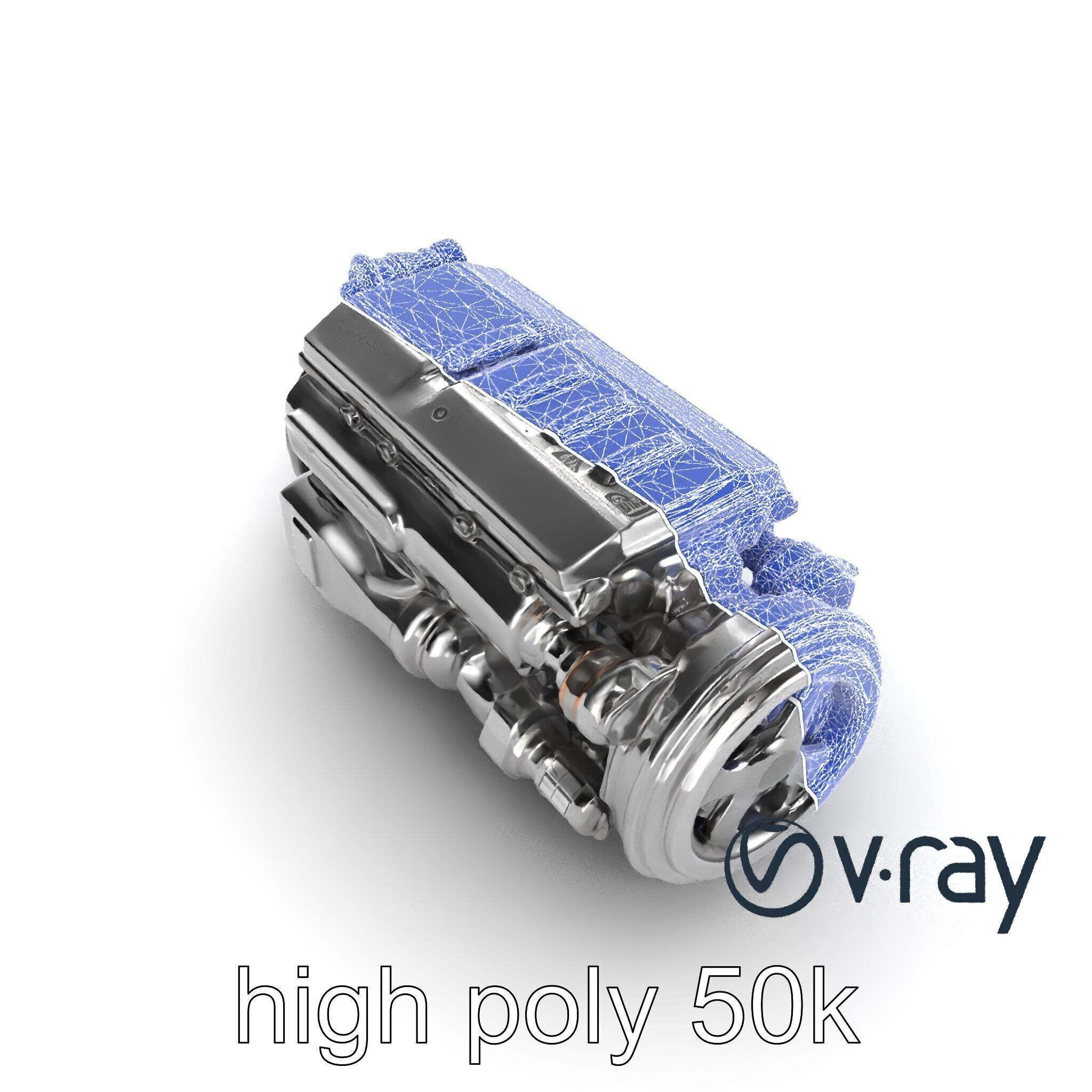 Boxer Flat-4 Engine model pack with detailed cross-braced  Low-poly 3D model_23