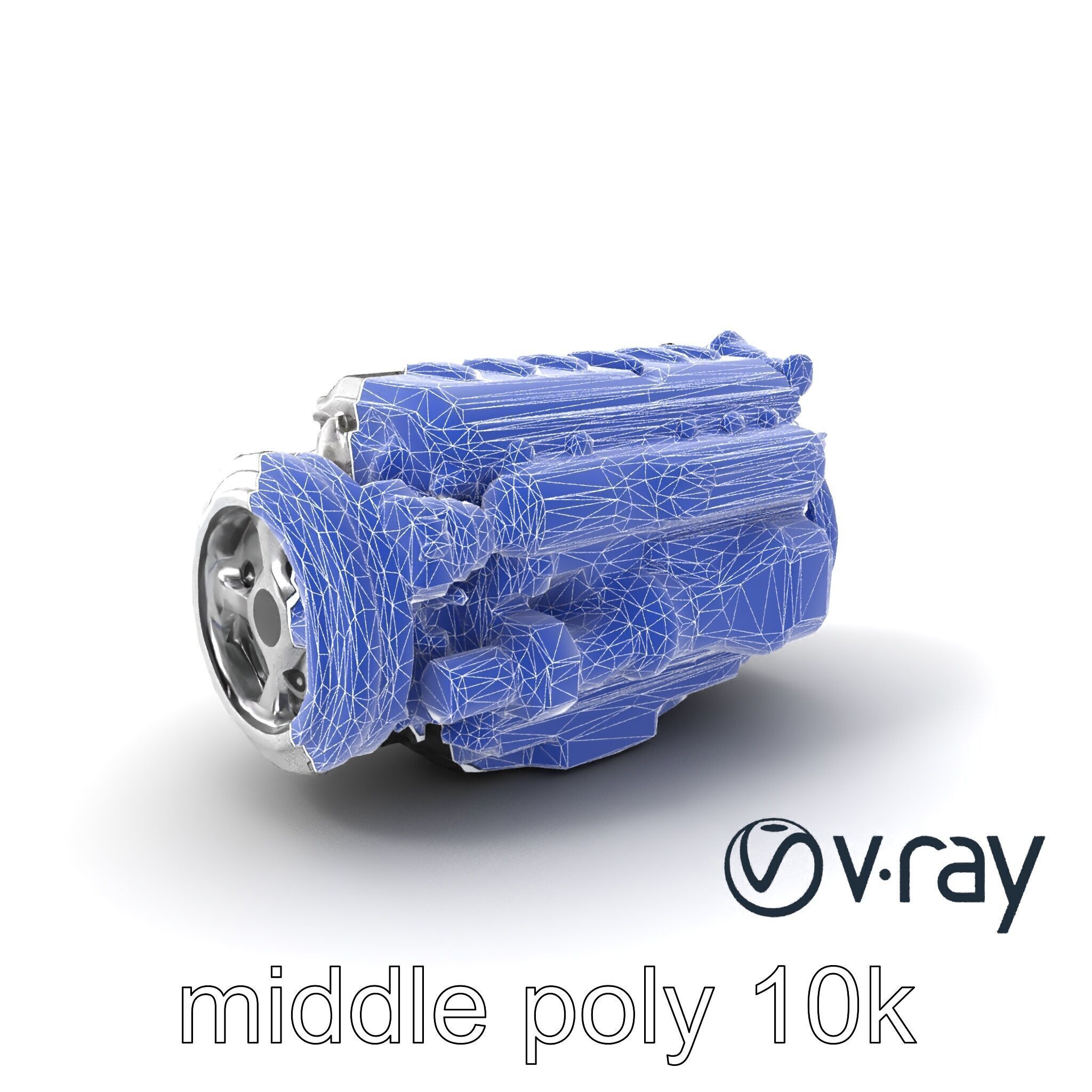 Boxer Flat-4 Engine model pack with detailed cross-braced  Low-poly 3D model_6
