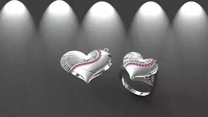 Heart pendant and ring
