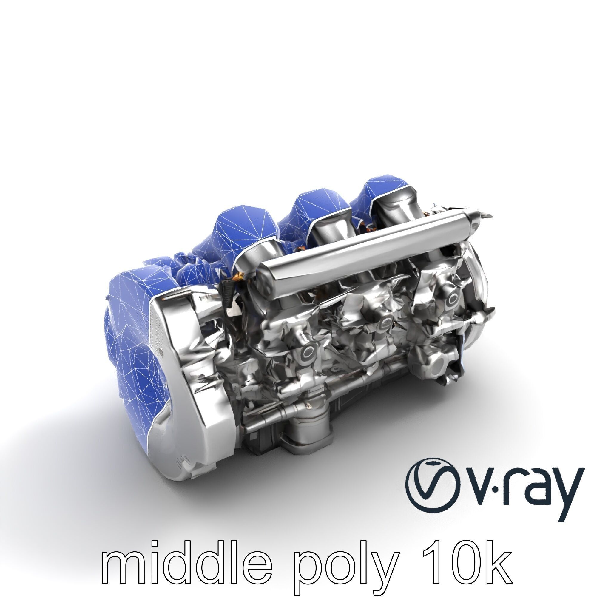V12 Engine Billet Aluminum Components model pack Low-poly 3D model_25