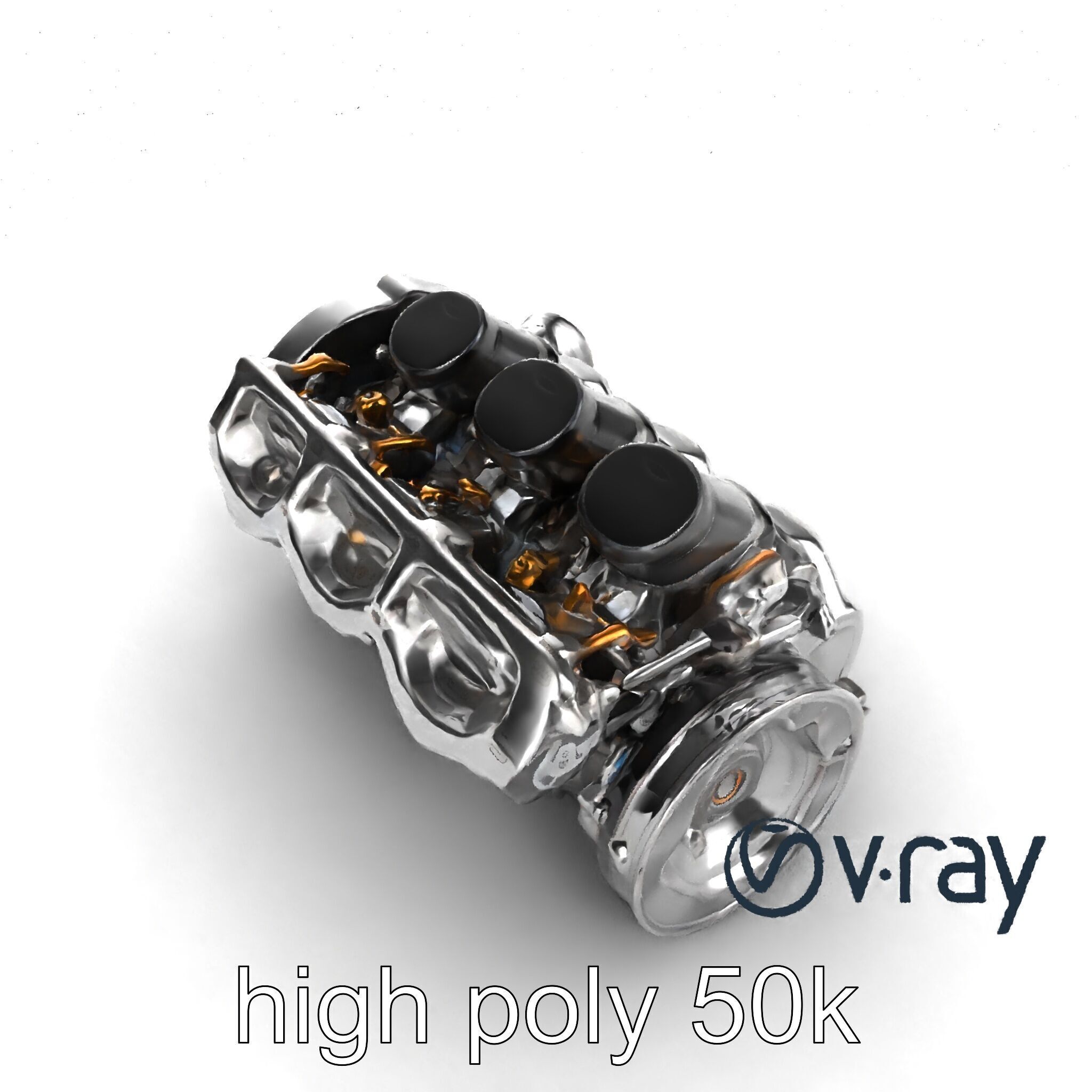 V12 Engine Billet Aluminum Components model pack Low-poly 3D model_11