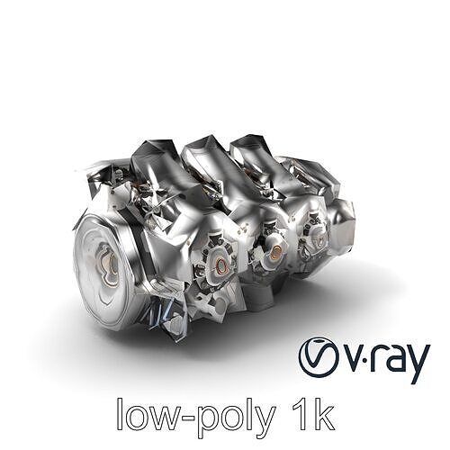 V12 Engine Billet Aluminum Components model pack Low-poly 3D model